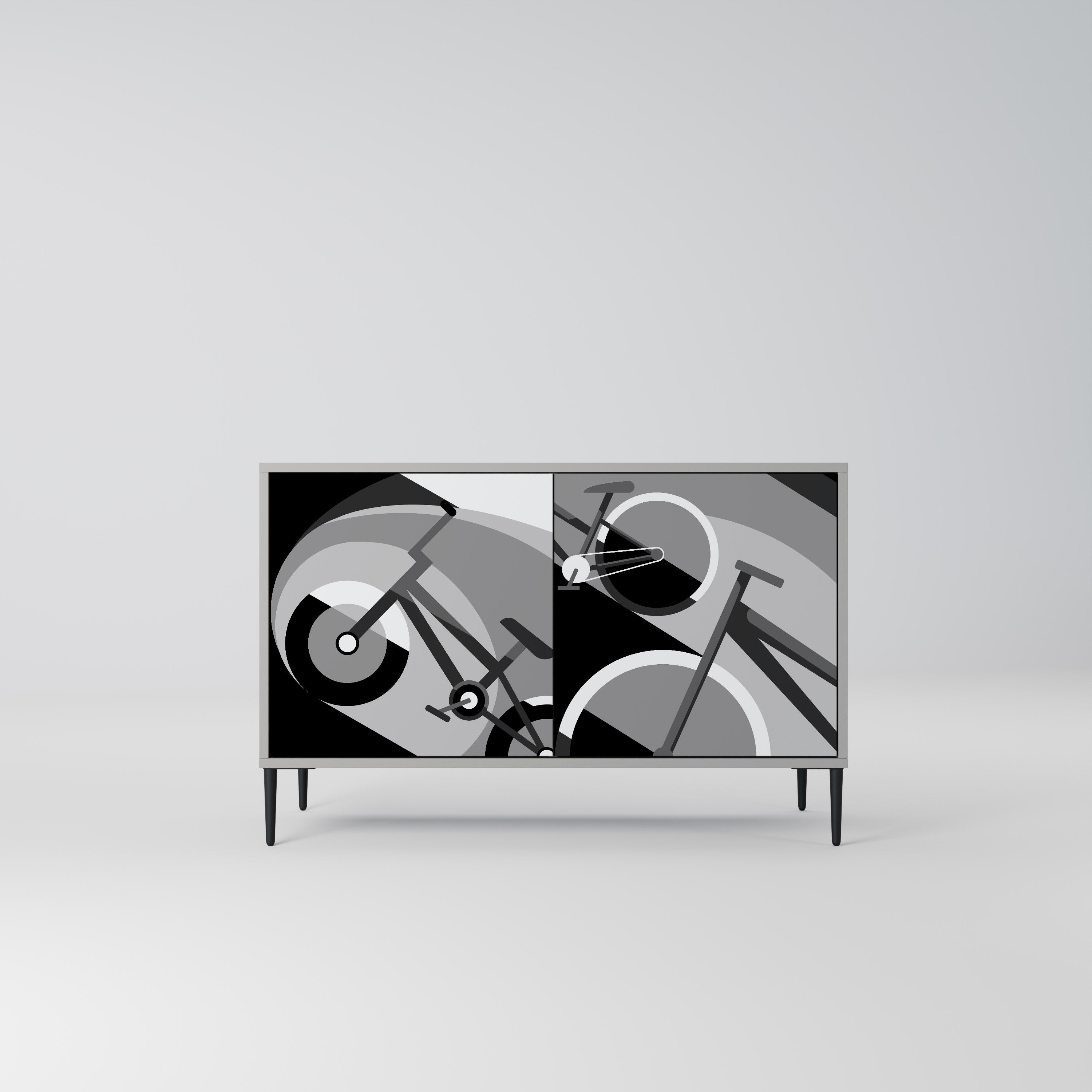 Aparador BIKE ENERGY de 2 puertas con acabado gris