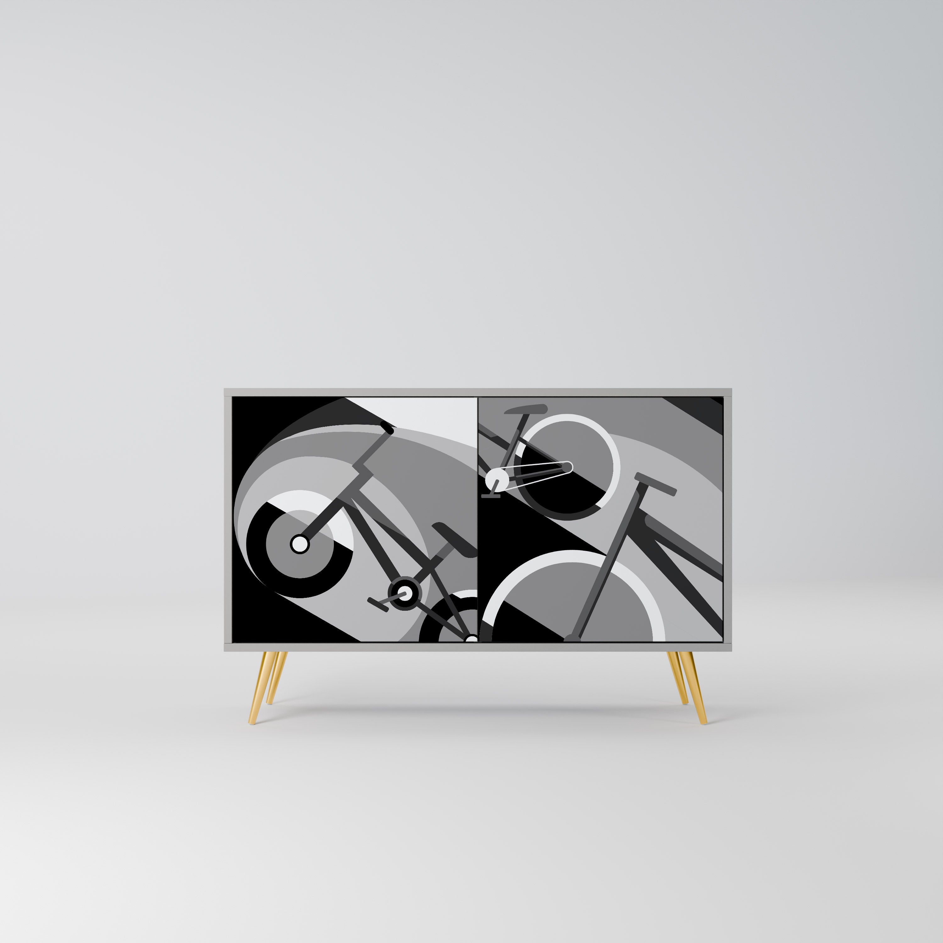 Aparador BIKE ENERGY de 2 puertas con acabado gris