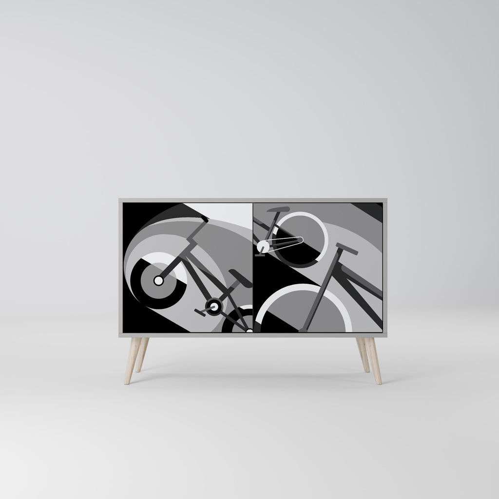 Aparador BIKE ENERGY de 2 puertas con acabado gris