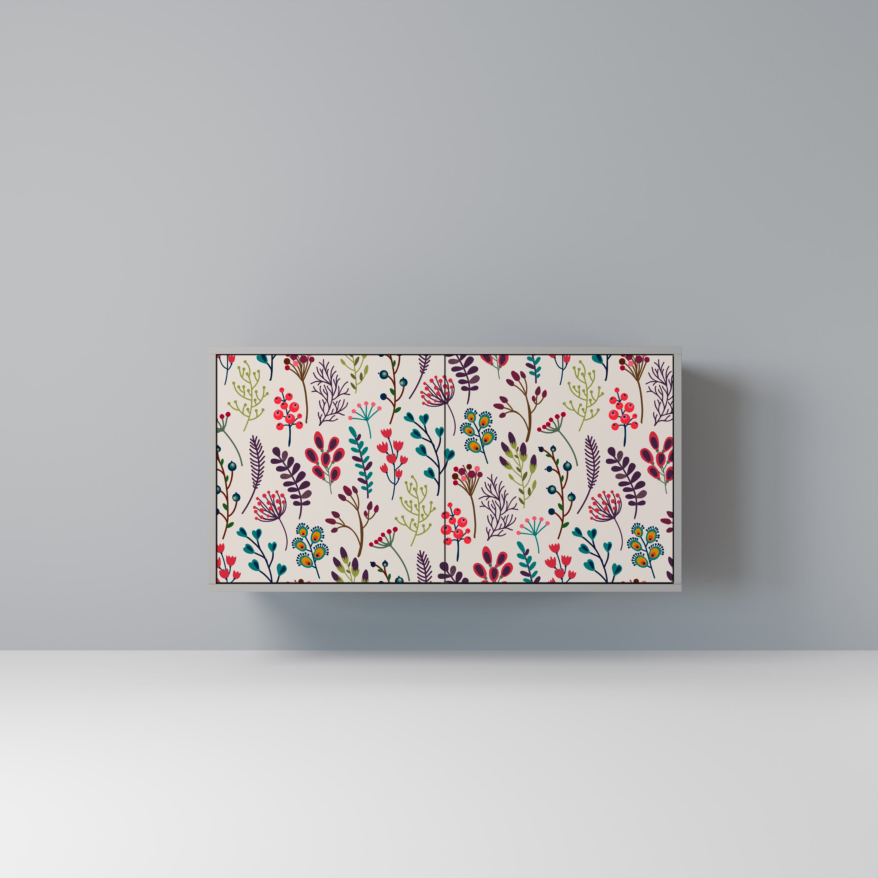 Aparador de 2 puertas AUTUMN SUNDRIES en acabado gris