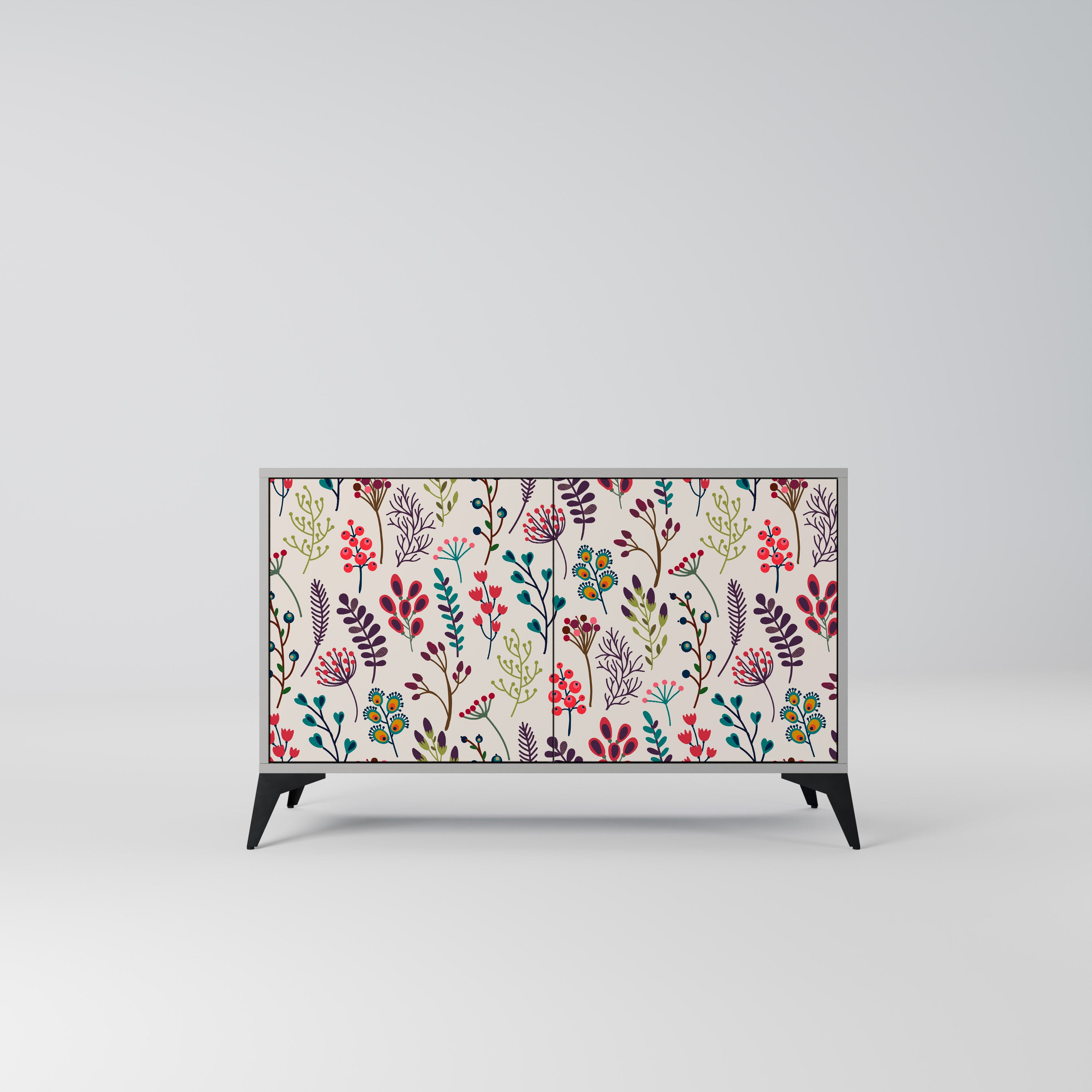 Aparador de 2 puertas AUTUMN SUNDRIES en acabado gris