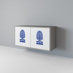 POLISH FOLK ART 2-Door Sideboard in Grey Finish