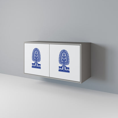 POLISH FOLK ART Aparador de 2 Puertas