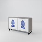 POLISH FOLK ART 2-Door Sideboard in Grey Finish