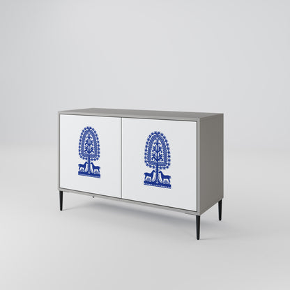POLISH FOLK ART Aparador de 2 Puertas