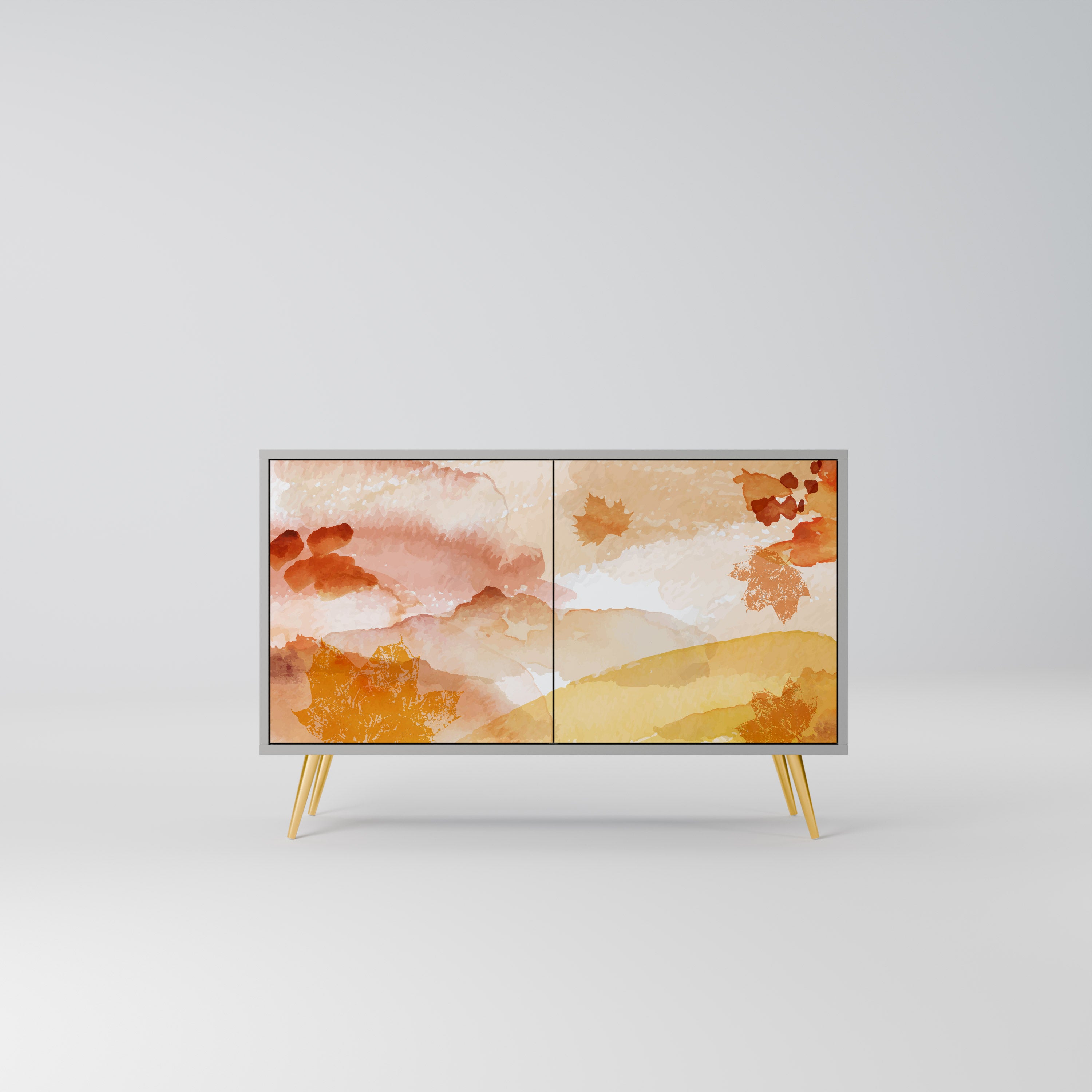 Aparador de 2 puertas TRACES OF AUTUMN en acabado gris