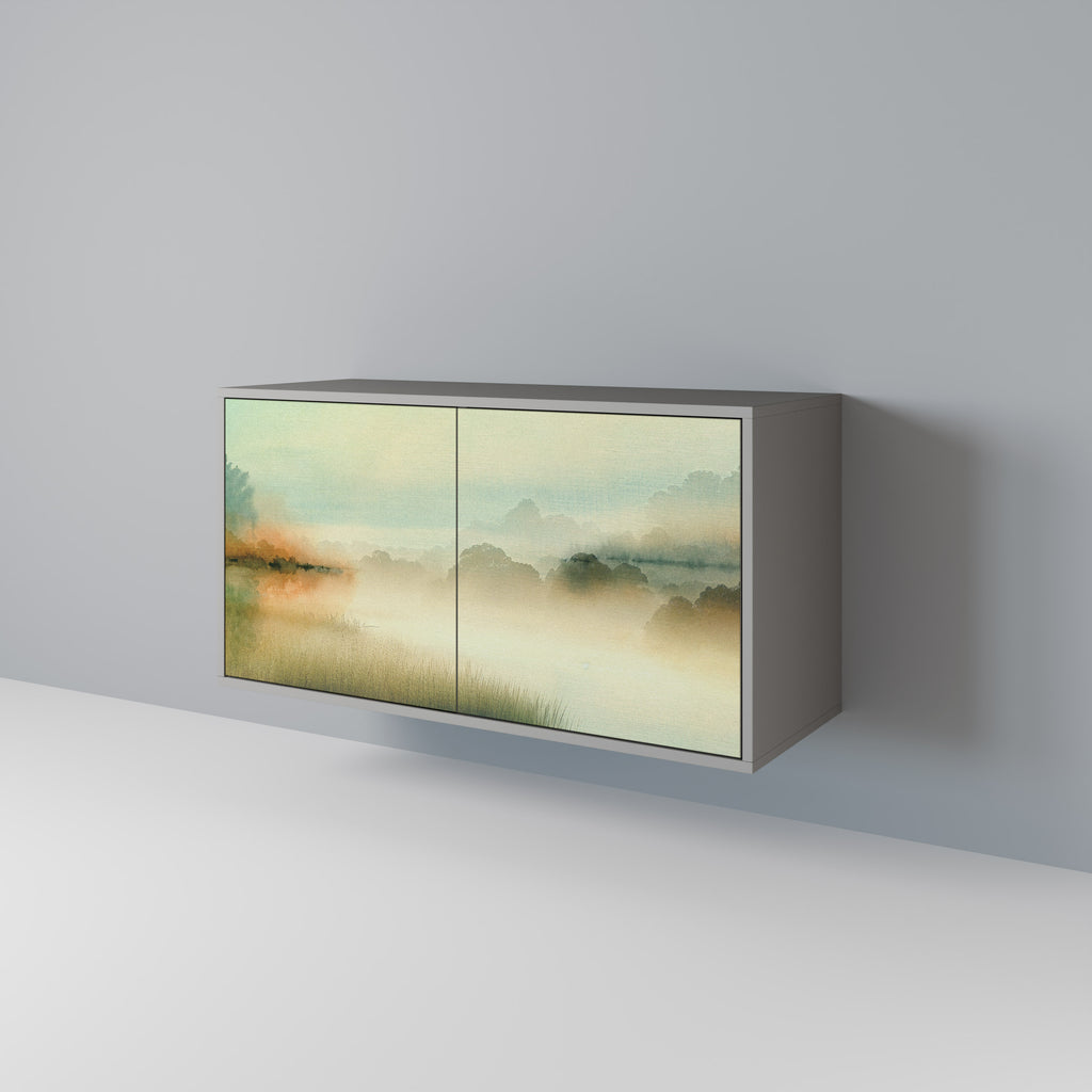 Aparador de 2 puertas MORNING BY THE LAKE en acabado gris