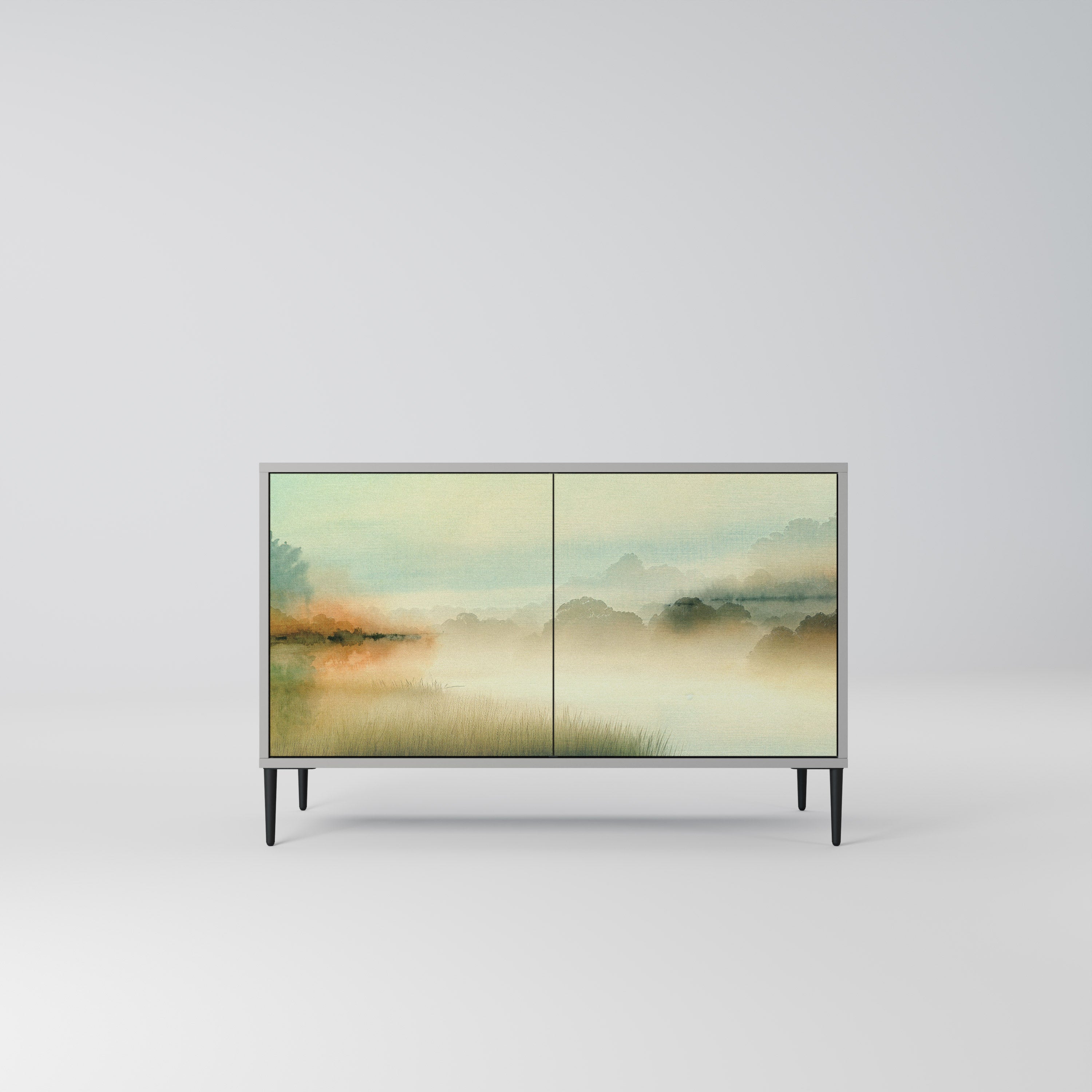 Aparador de 2 puertas MORNING BY THE LAKE en acabado gris