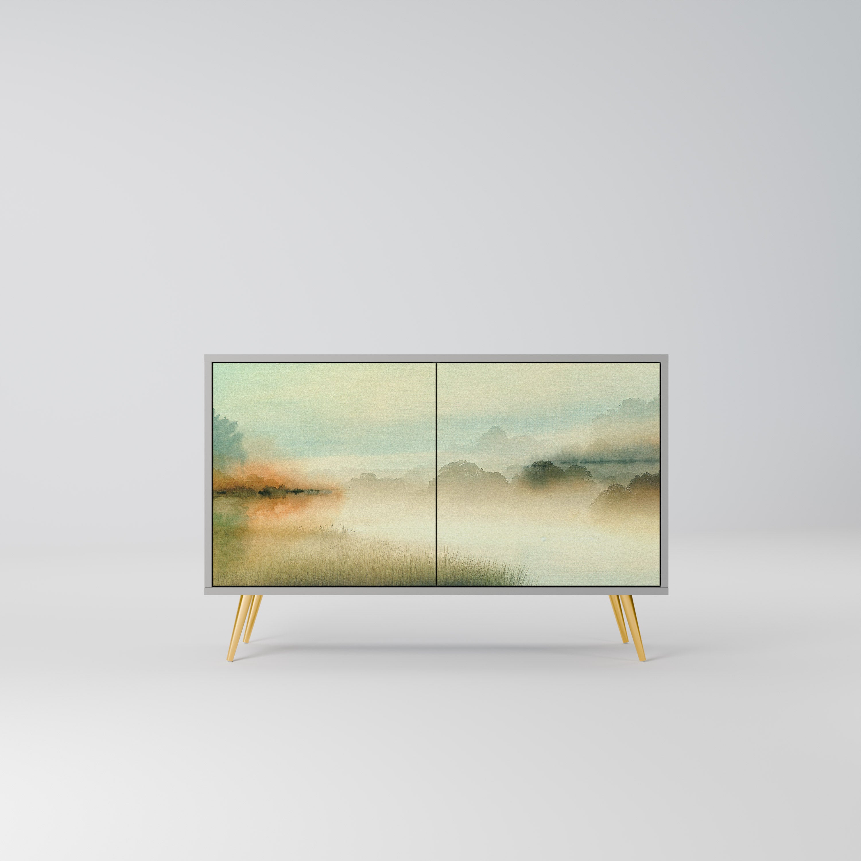 Aparador de 2 puertas MORNING BY THE LAKE en acabado gris