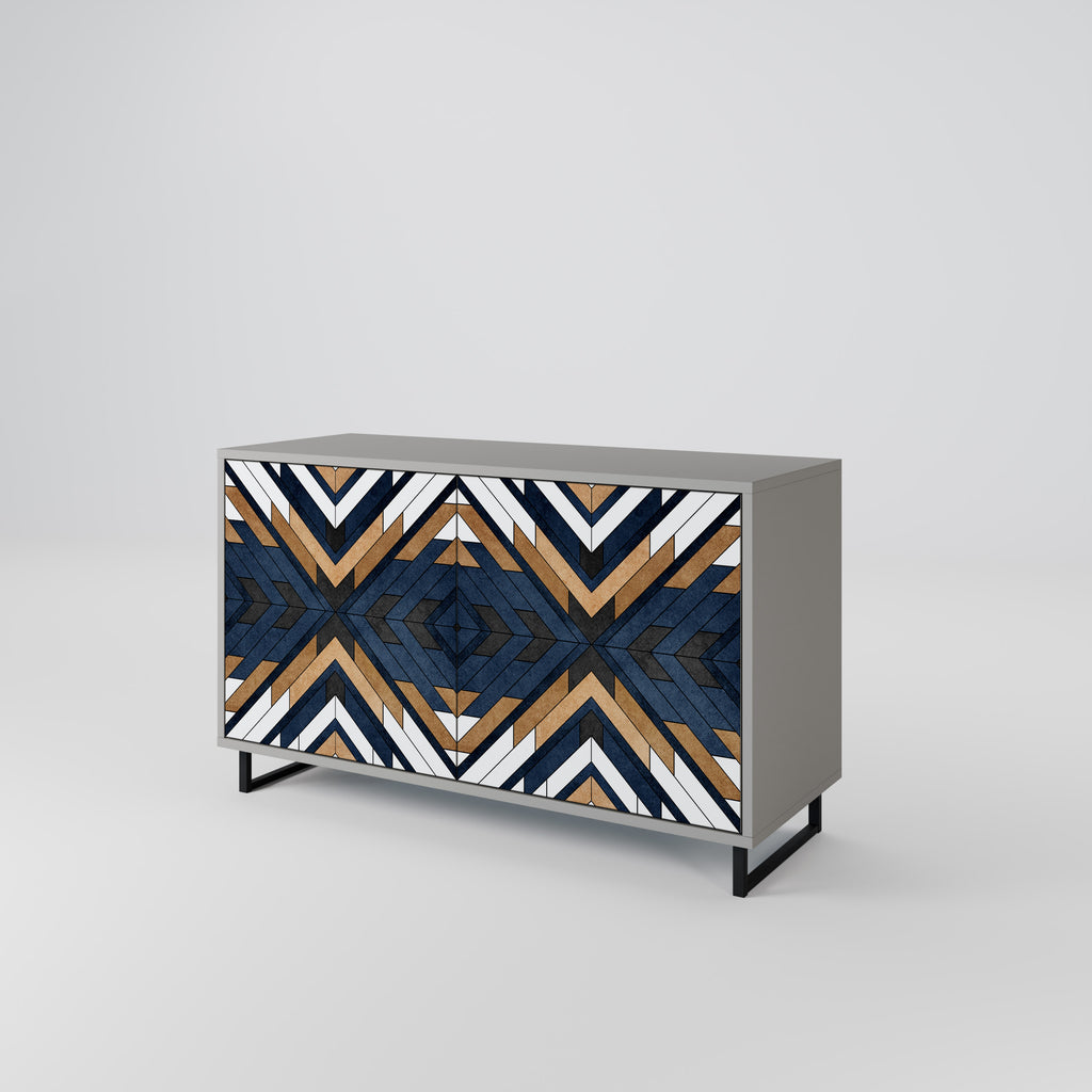 ARTFUL GEOMETRY 2-Door Sideboard in Grey Finish