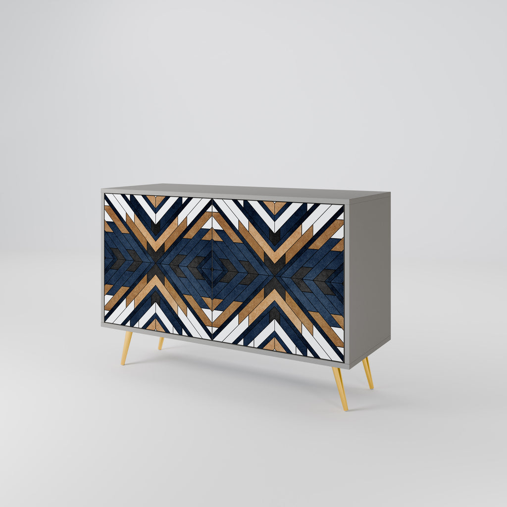ARTFUL GEOMETRY 2-Door Sideboard in Grey Finish