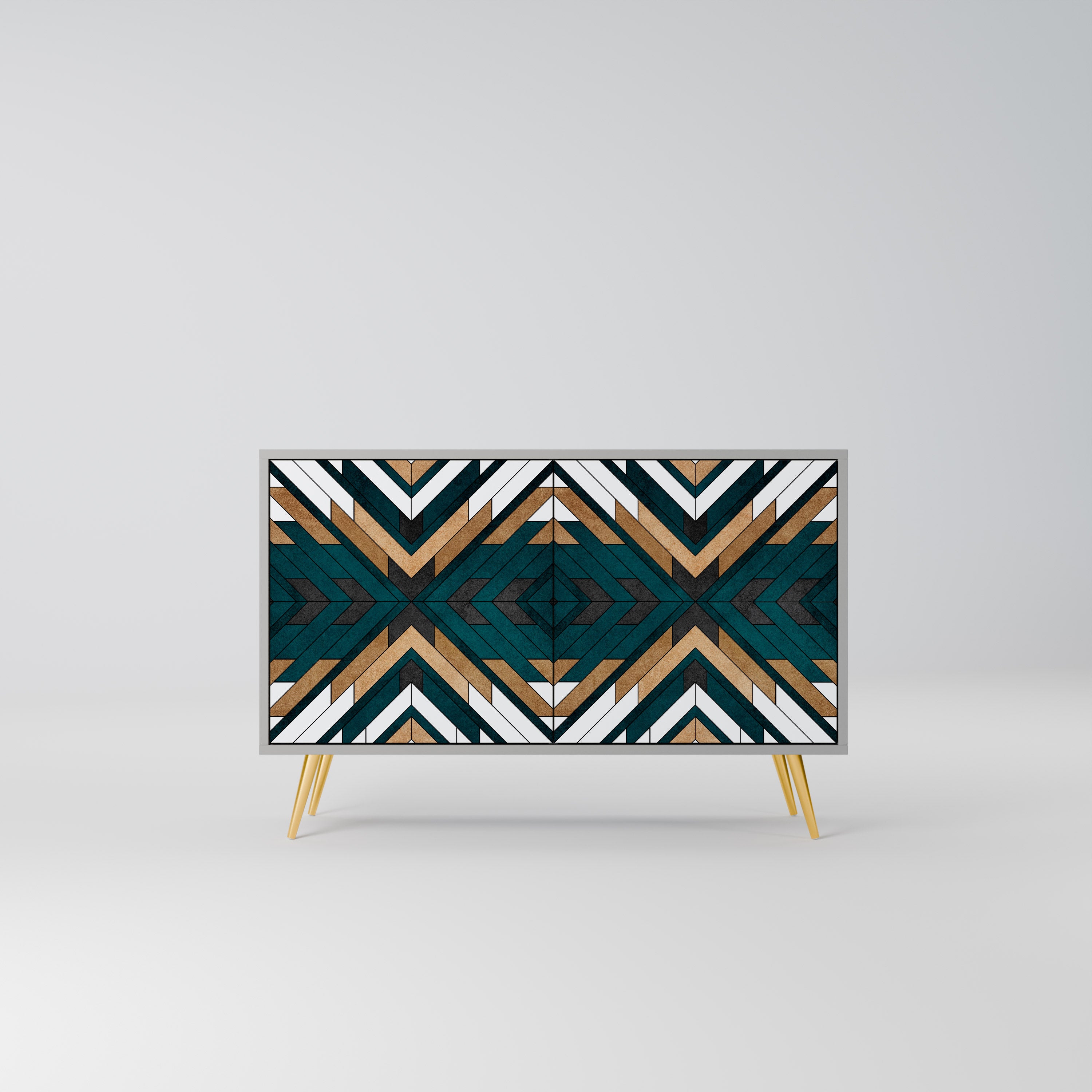 ARTISTIC GEOMETRY 2-Door Sideboard in Grey Finish