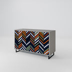 VIBRANT PATCHWORK Aparador de 2 Puertas en Acabado Gris