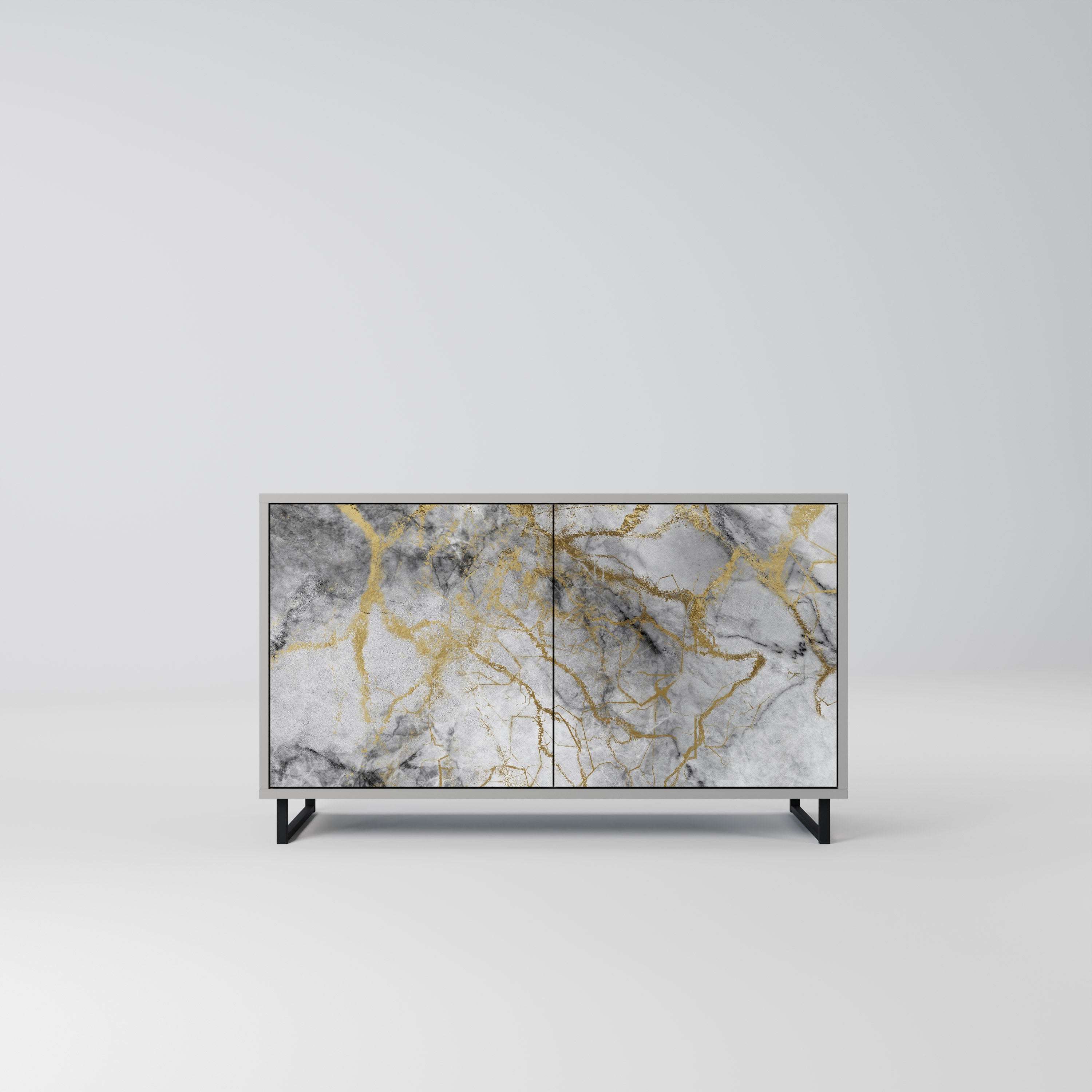 Aparador TIMELESS GLIDE de 2 puertas con acabado gris