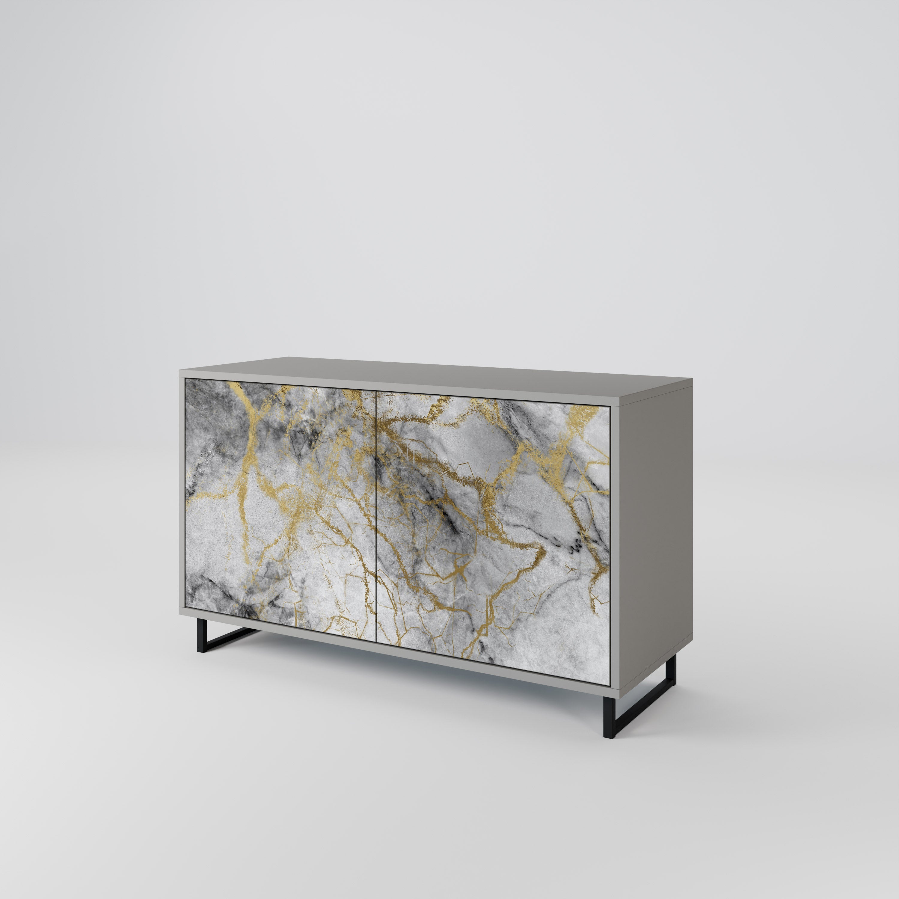 Aparador TIMELESS GLIDE de 2 puertas con acabado gris