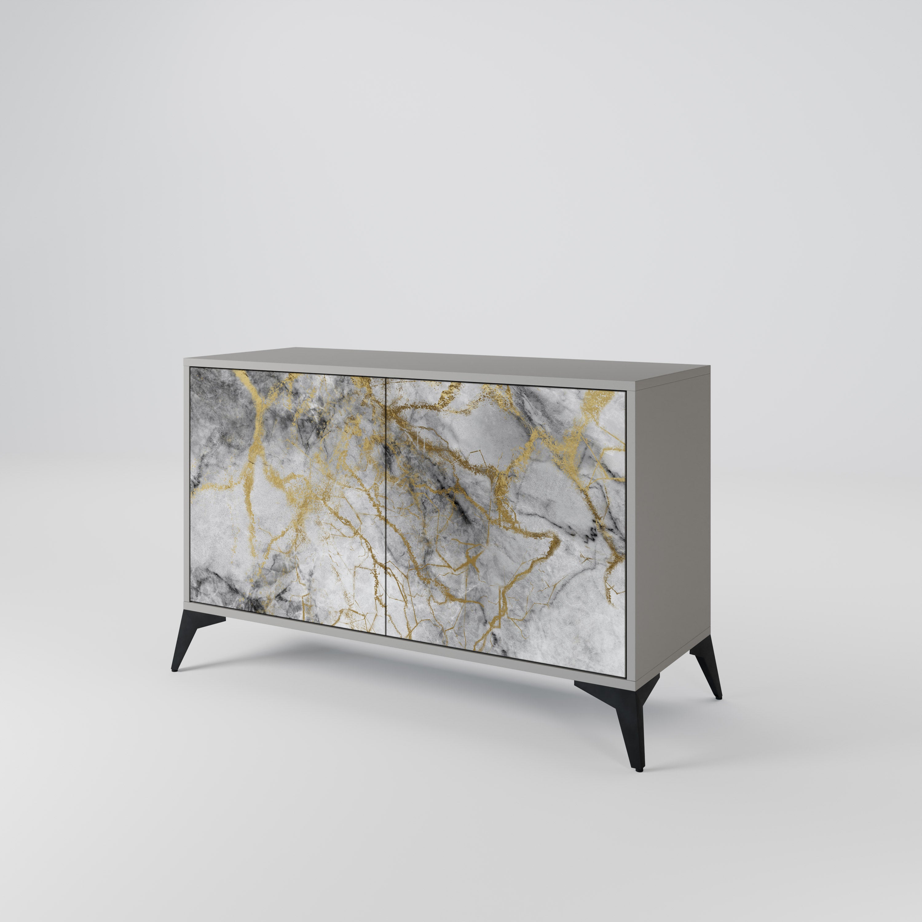 Aparador TIMELESS GLIDE de 2 puertas con acabado gris