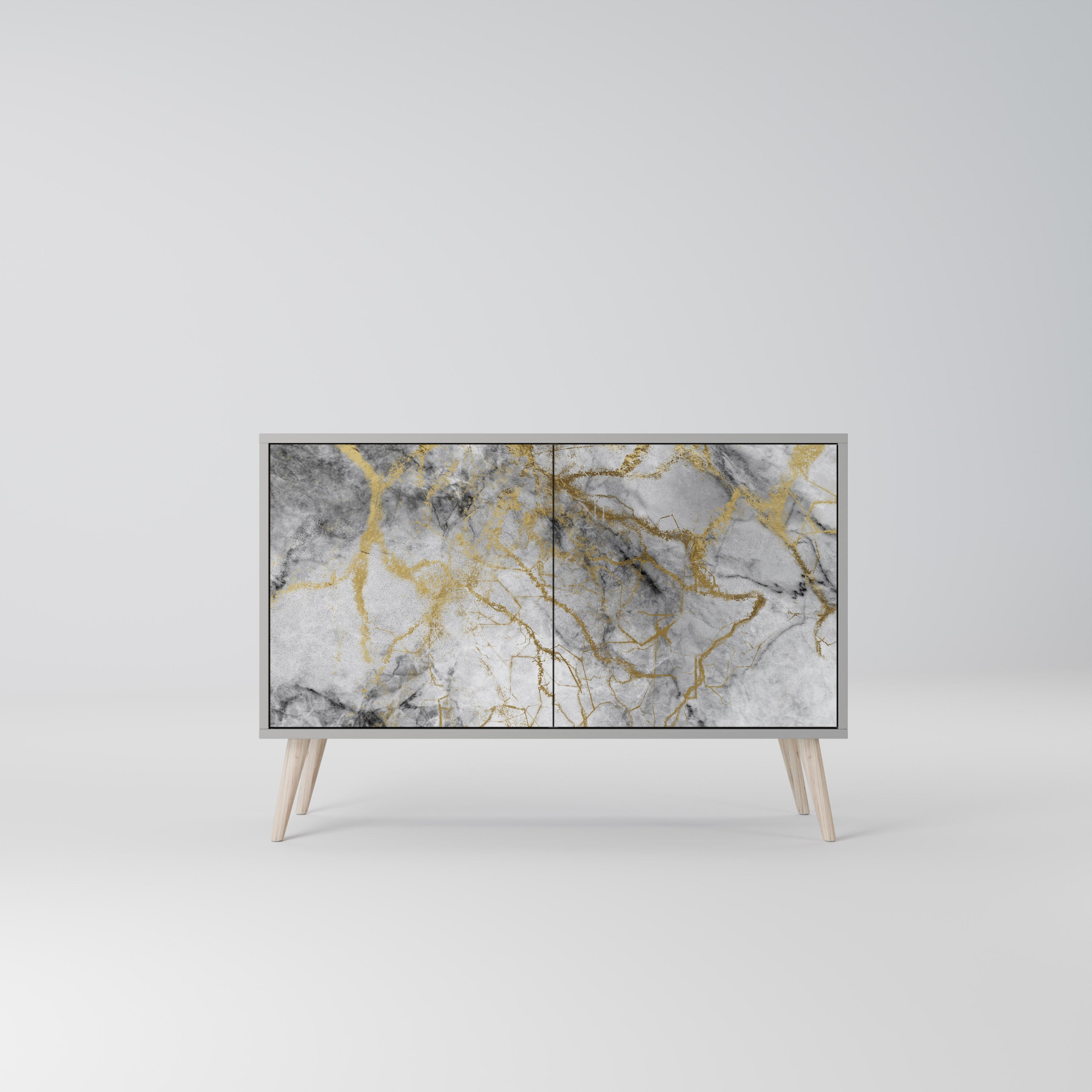 Aparador TIMELESS GLIDE de 2 puertas con acabado gris