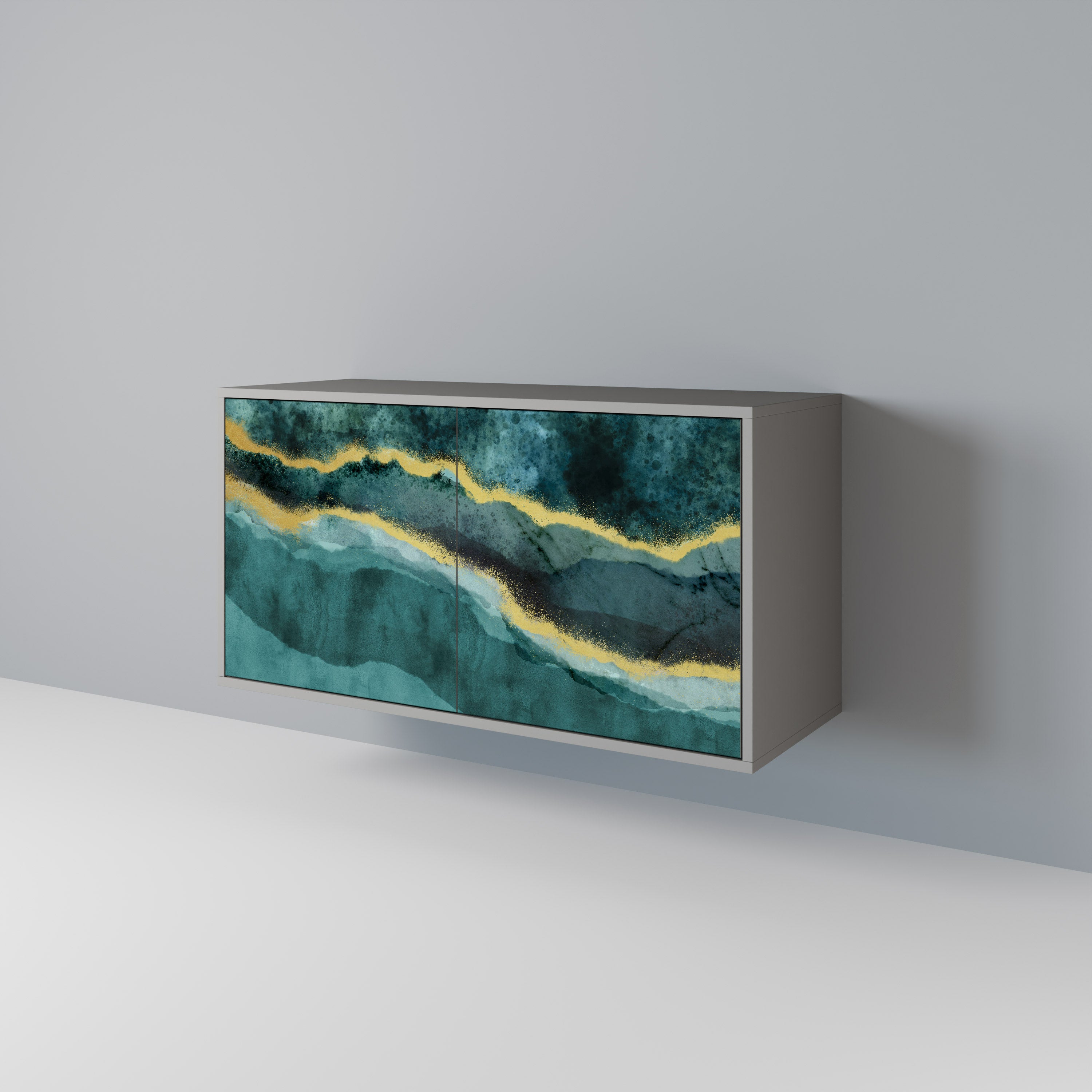 Aparador de 2 puertas GOLDRUSH ODYSSEY en acabado gris