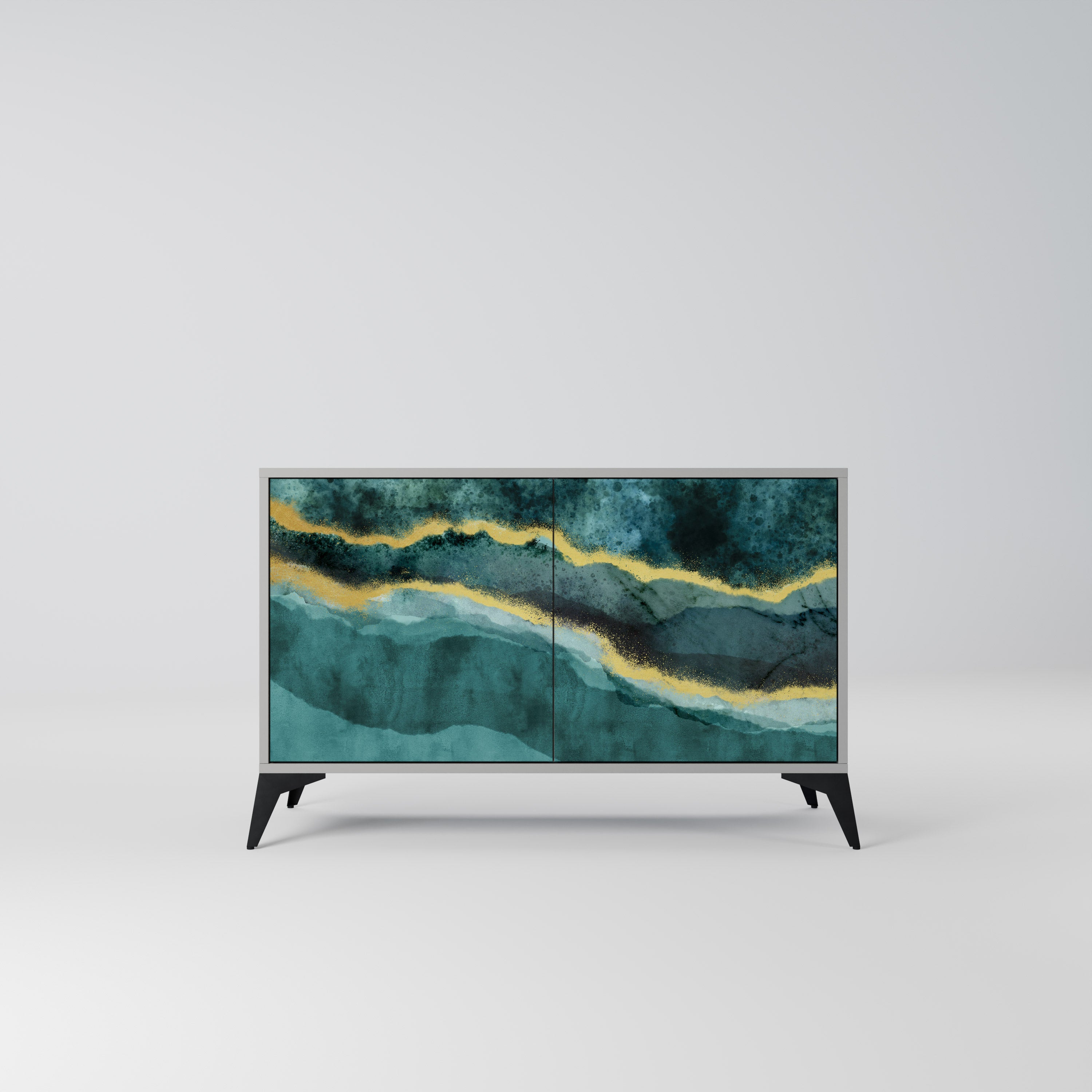 Aparador de 2 puertas GOLDRUSH ODYSSEY en acabado gris