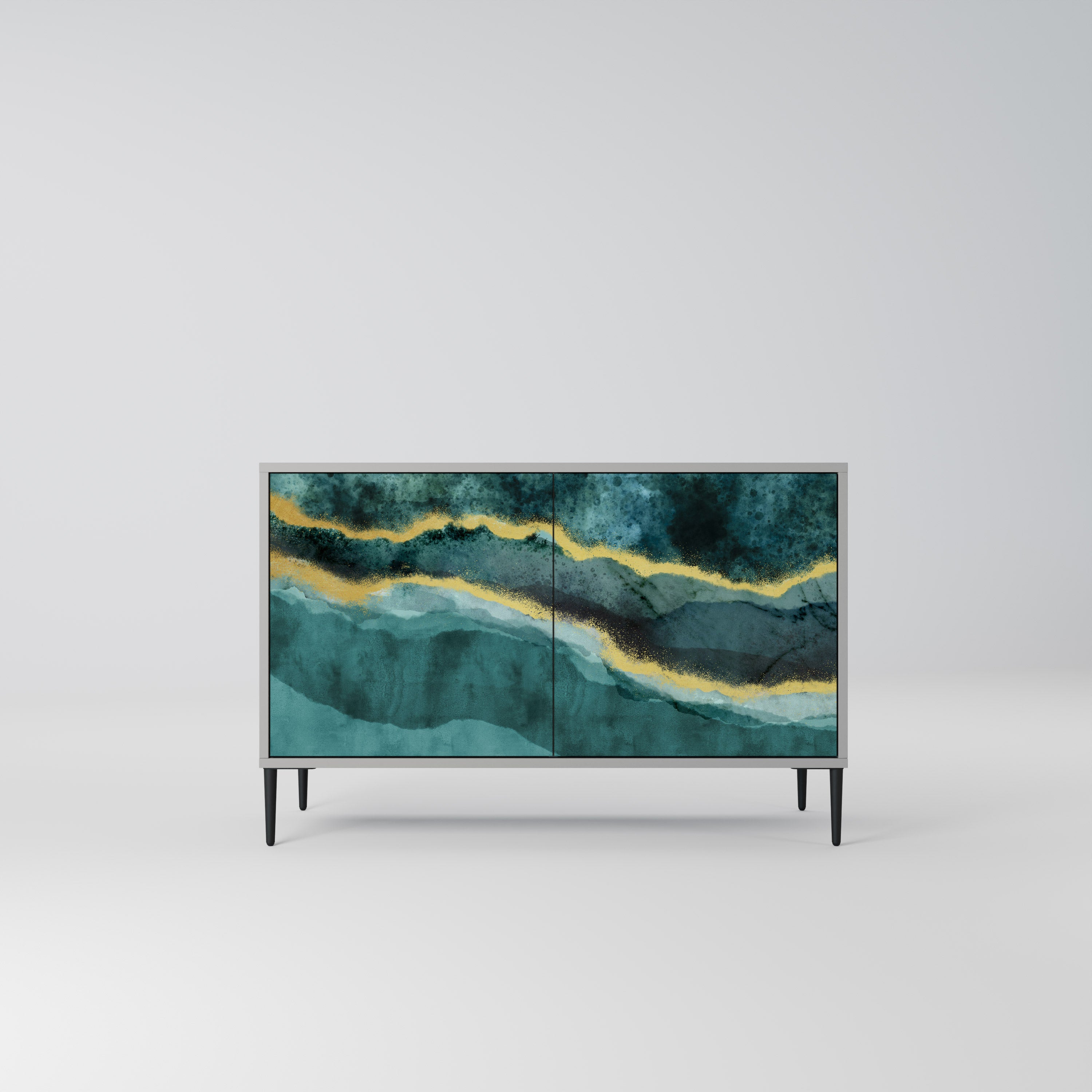 Aparador de 2 puertas GOLDRUSH ODYSSEY en acabado gris