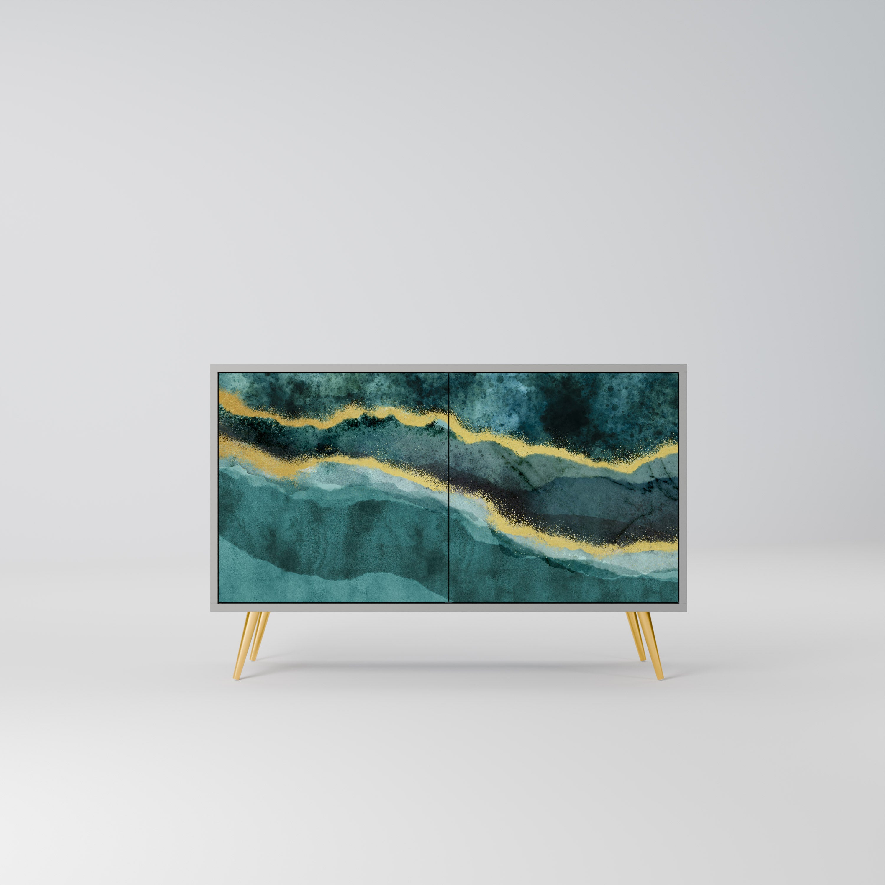 Aparador de 2 puertas GOLDRUSH ODYSSEY en acabado gris