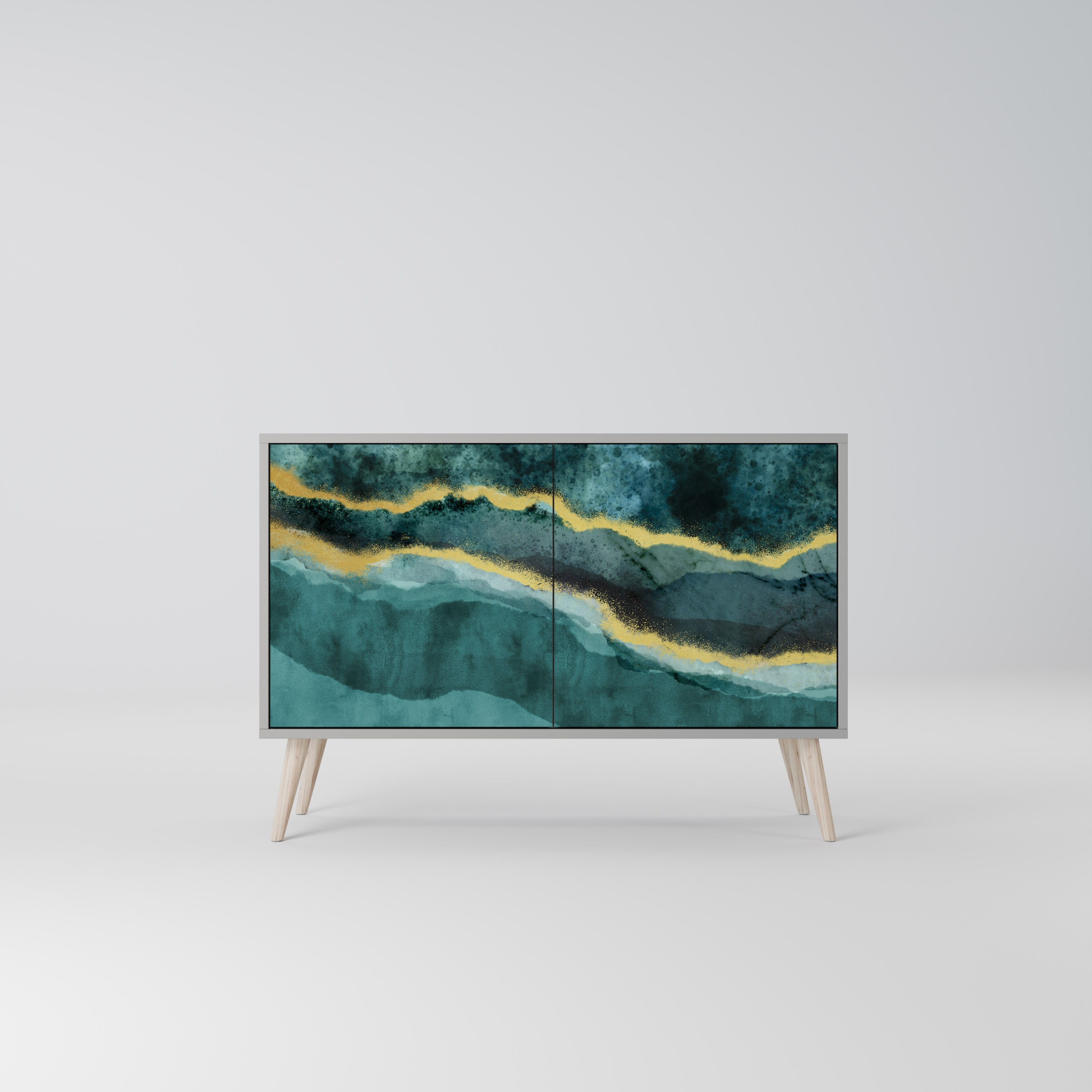 Aparador de 2 puertas GOLDRUSH ODYSSEY en acabado gris