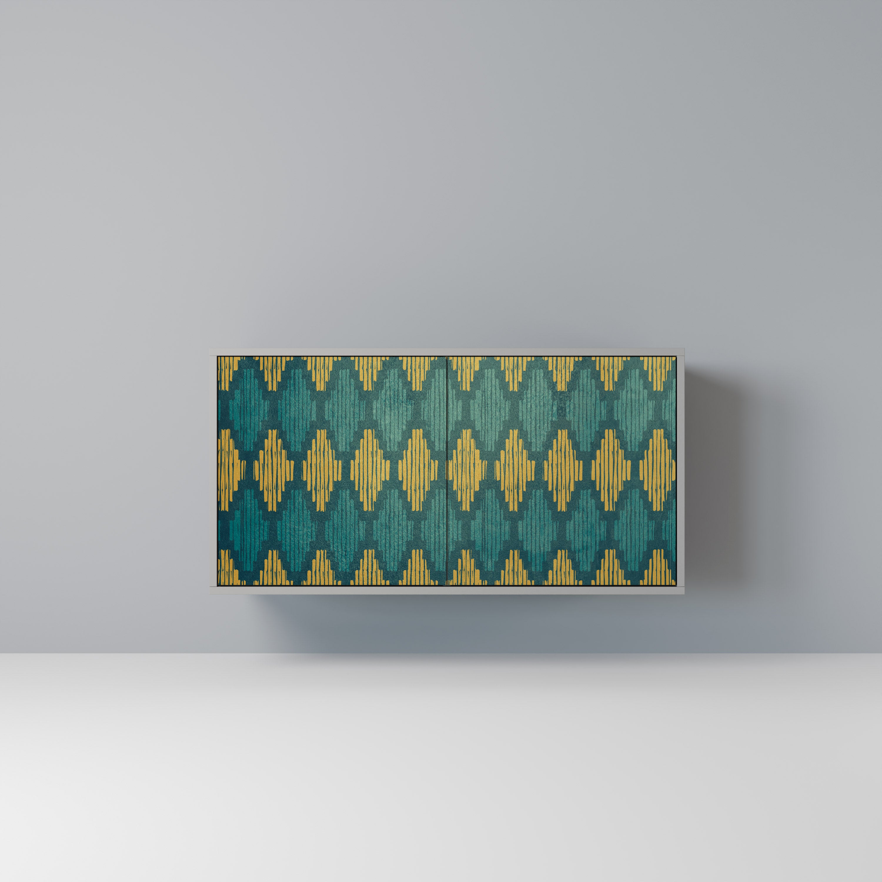 Aparador de 2 puertas POLYGONS en acabado gris