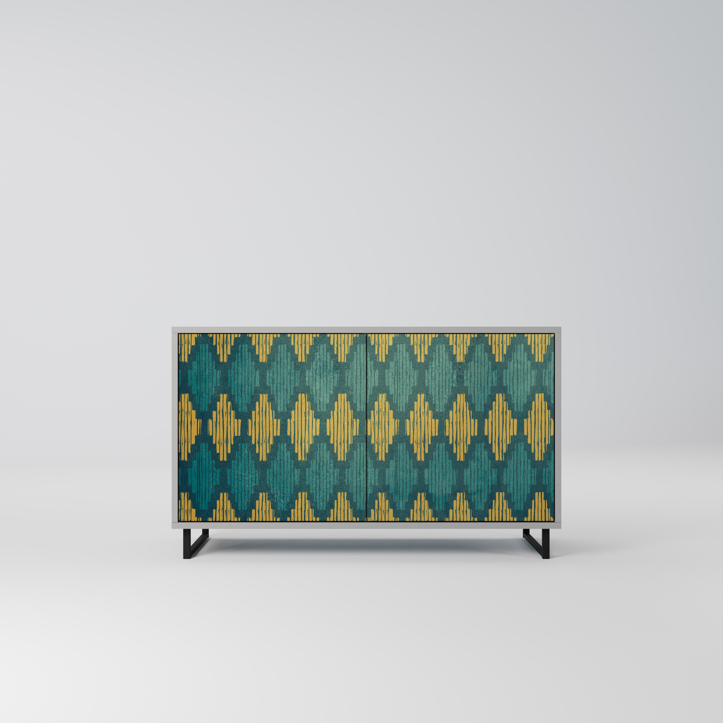 Aparador de 2 puertas POLYGONS en acabado gris