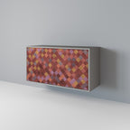 PAINTED SQUARES Aparador de 2 Puertas en Acabado Gris