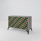 PAINTED SQUARES MIX 2-Door Sideboard in Grey Finish