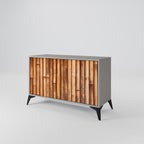 NATURAL WOOD 2-Door Sideboard in Grey Finish