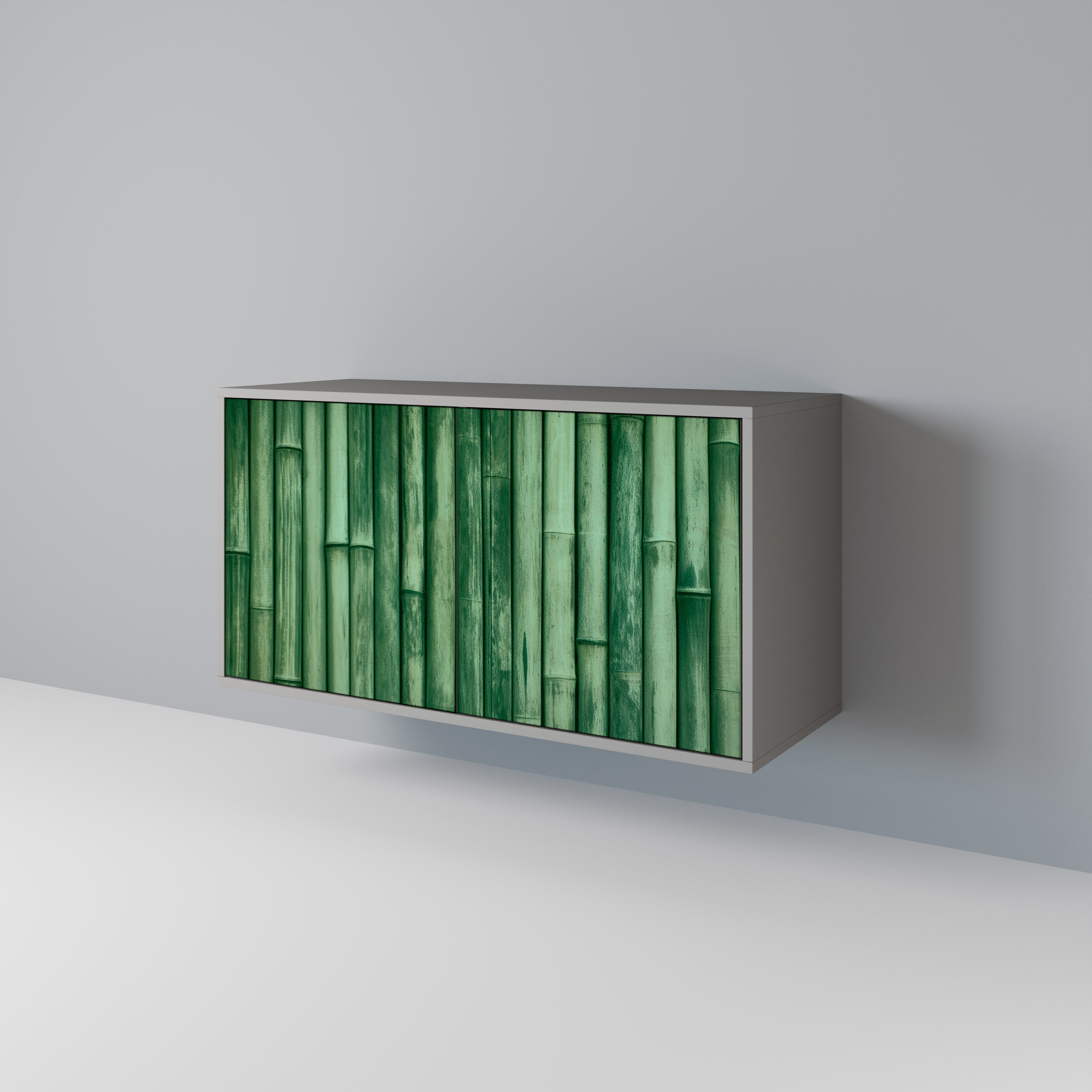 Aparador de 2 puertas NATURAL GREEN con acabado gris