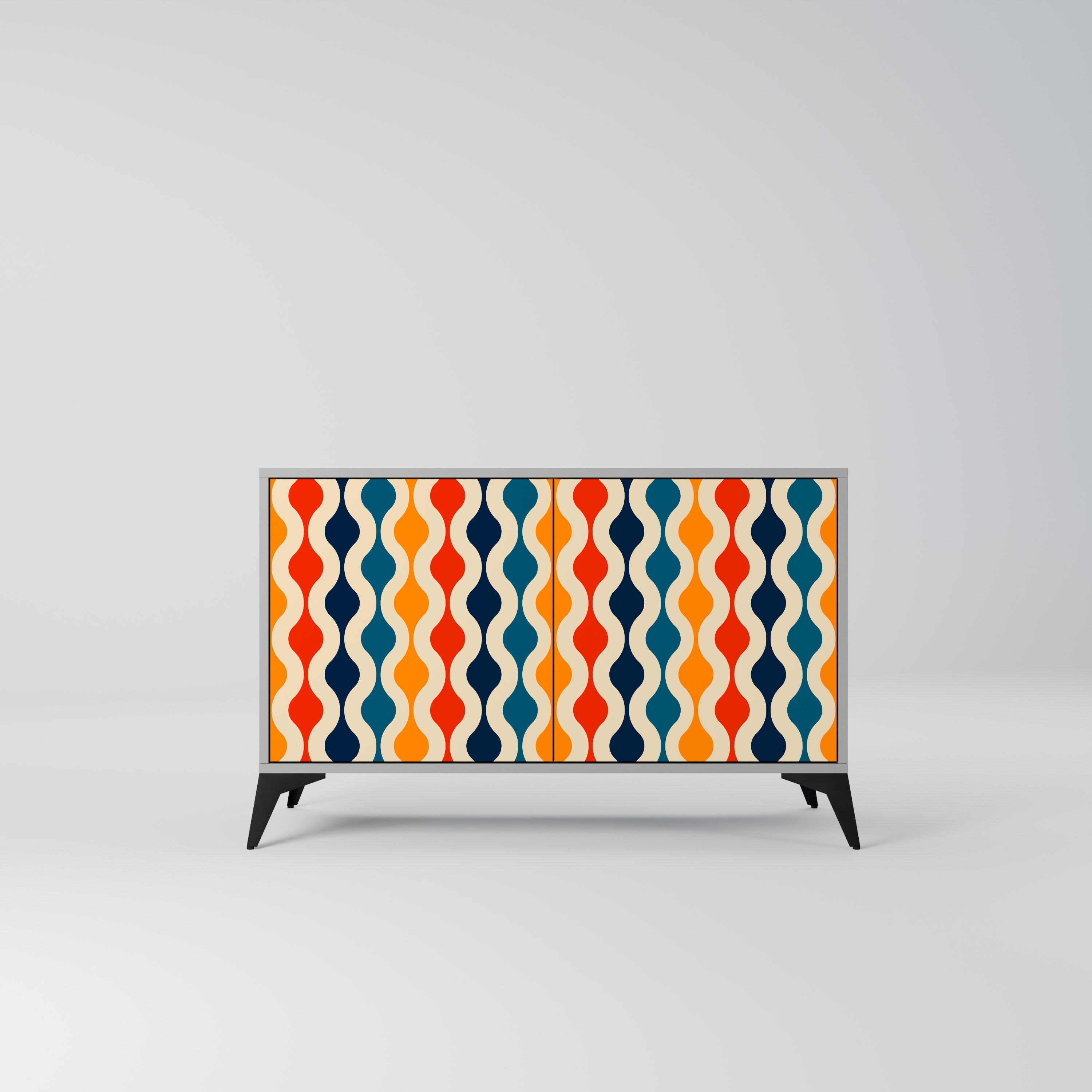 Aparador de 2 puertas NOSTALGIA COLORIDA en acabado gris