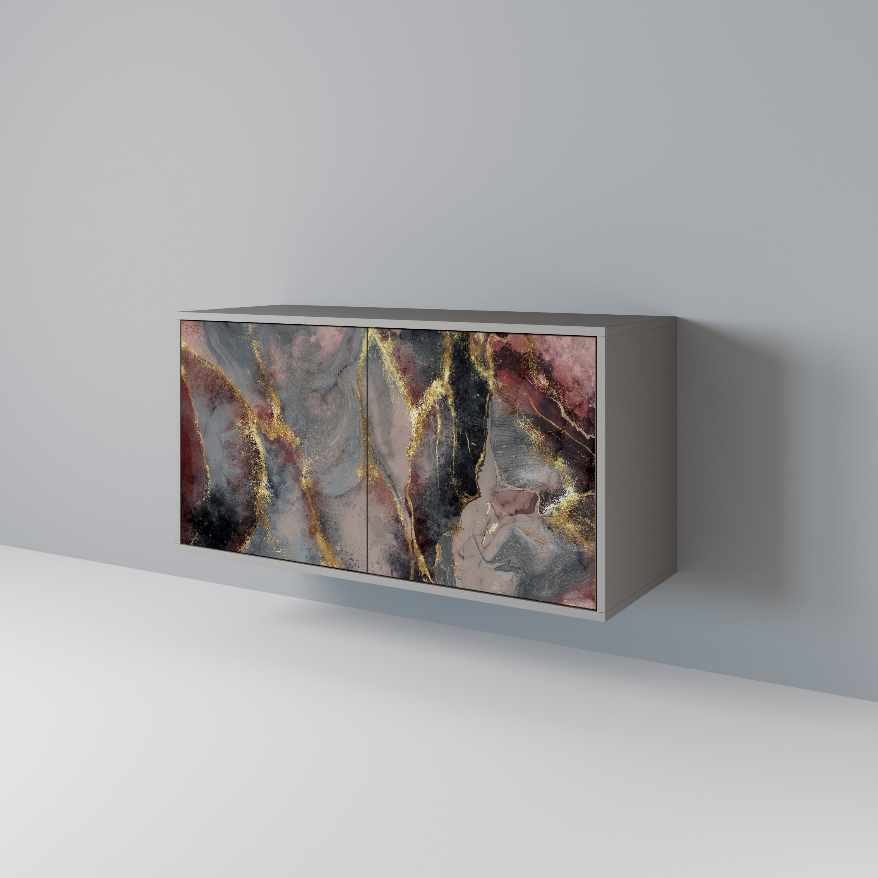 Aparador GOLDEN TIDES de 2 puertas en acabado gris