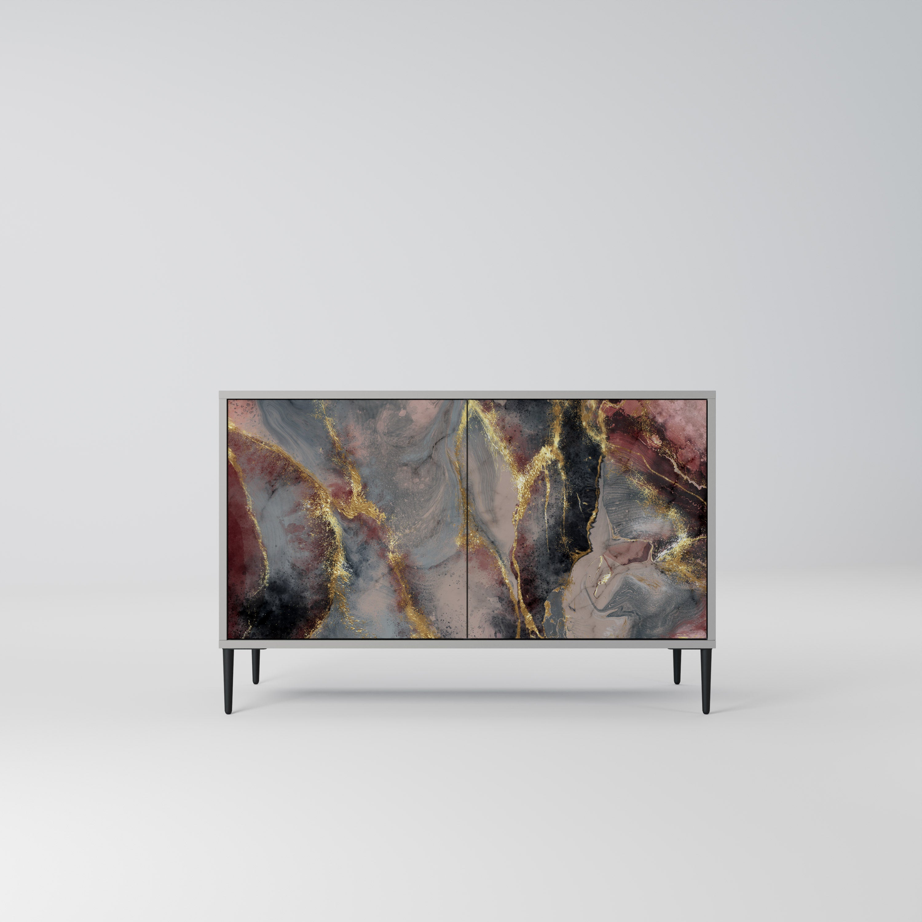 Aparador GOLDEN TIDES de 2 puertas en acabado gris