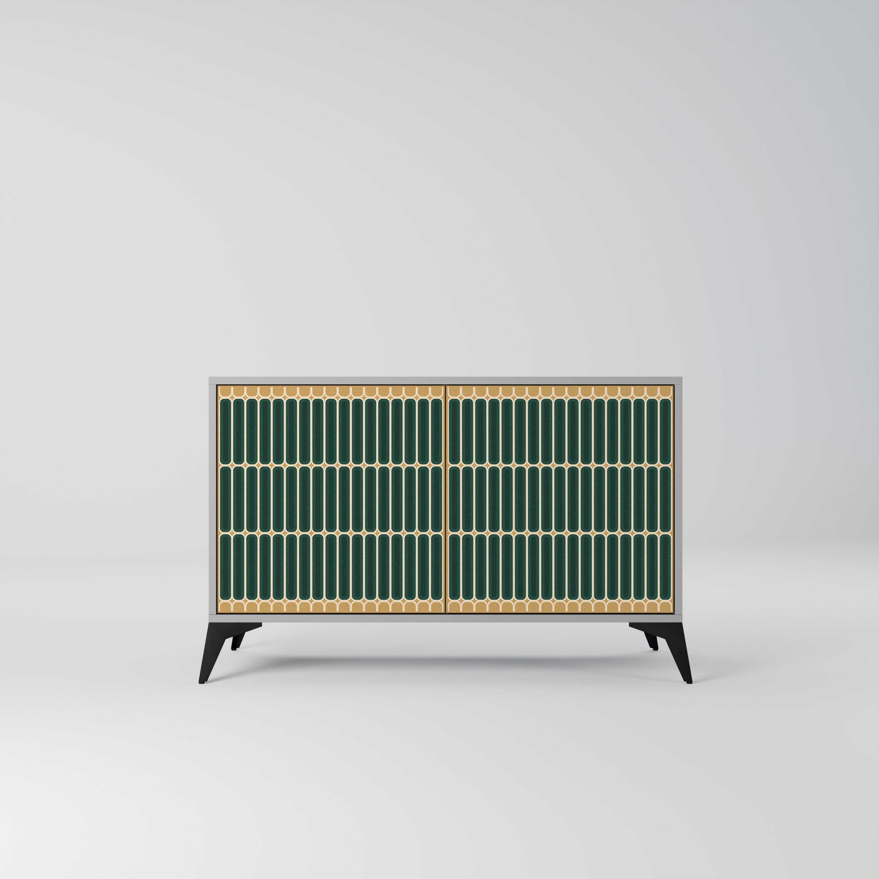 Aparador ILUSION GATE de 2 puertas en acabado gris