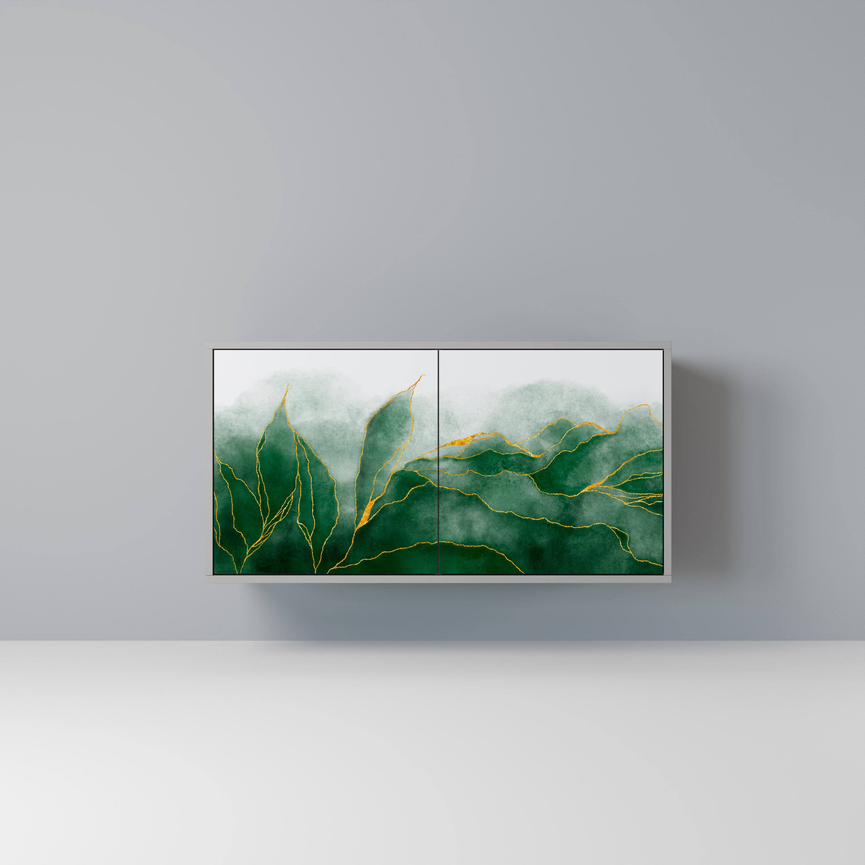 Aparador de 2 puertas EXPENSIVE NATURE en acabado gris