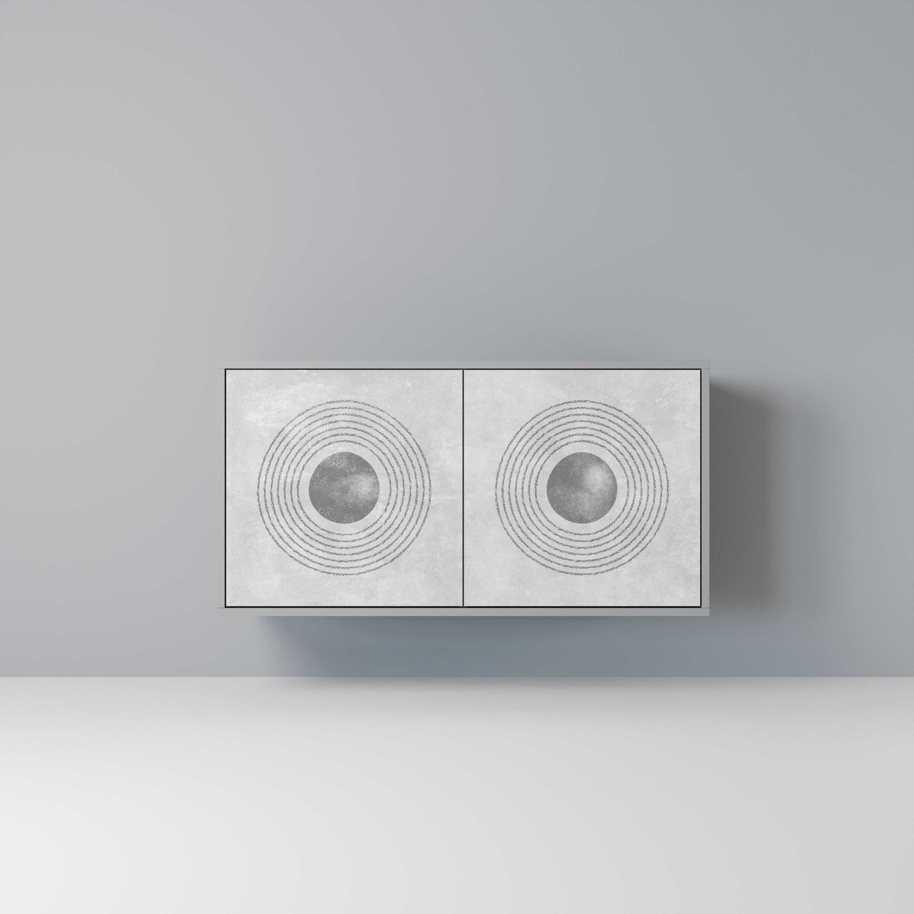 Aparador de 2 puertas SOLID CIRCLES en acabado gris