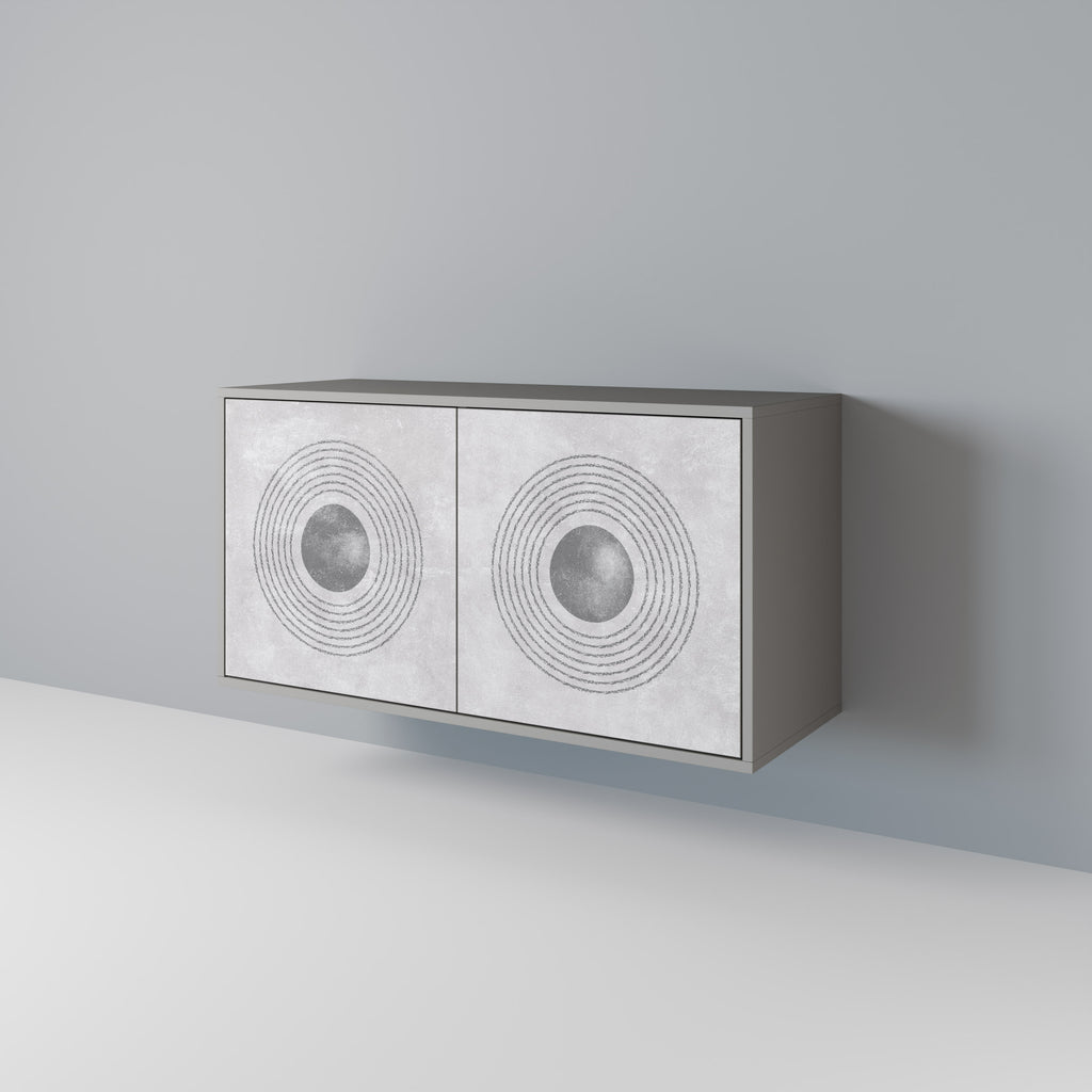 Aparador de 2 puertas SOLID CIRCLES en acabado gris