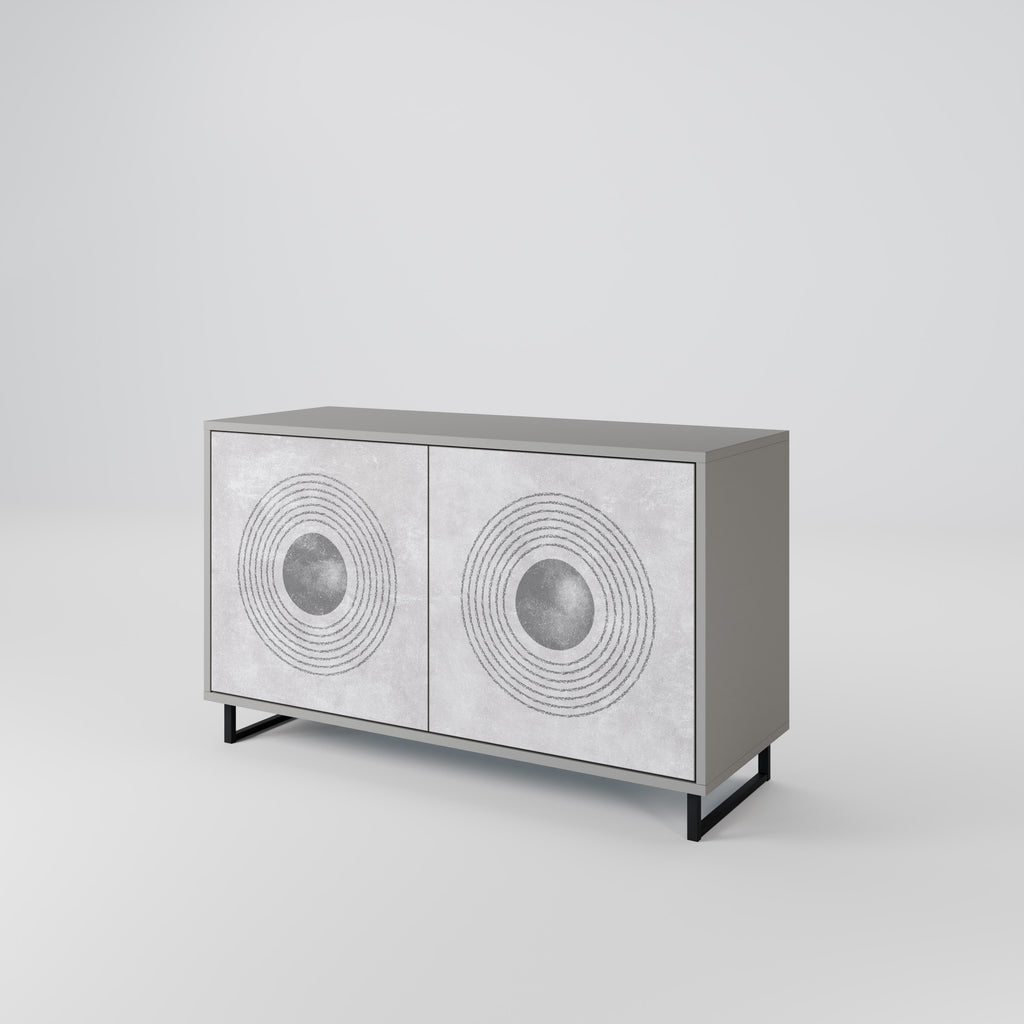 Aparador de 2 puertas SOLID CIRCLES en acabado gris