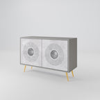 SOLID CIRCLES 2-Door Sideboard in Grey Finish