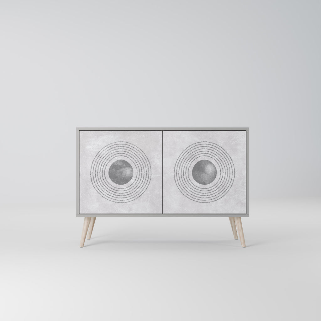 Aparador de 2 puertas SOLID CIRCLES en acabado gris