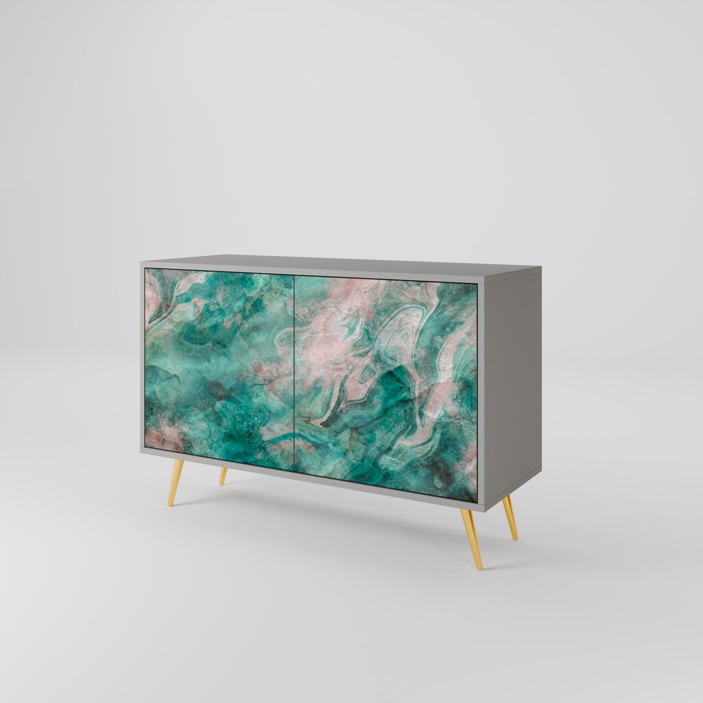 ABSTRACT ALCHEMY 2-Door Sideboard in Grey Finish