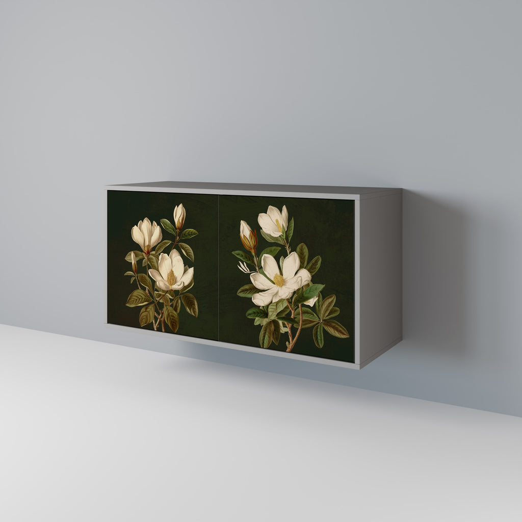 Aparador FLORAL NOIR de 2 puertas en acabado gris