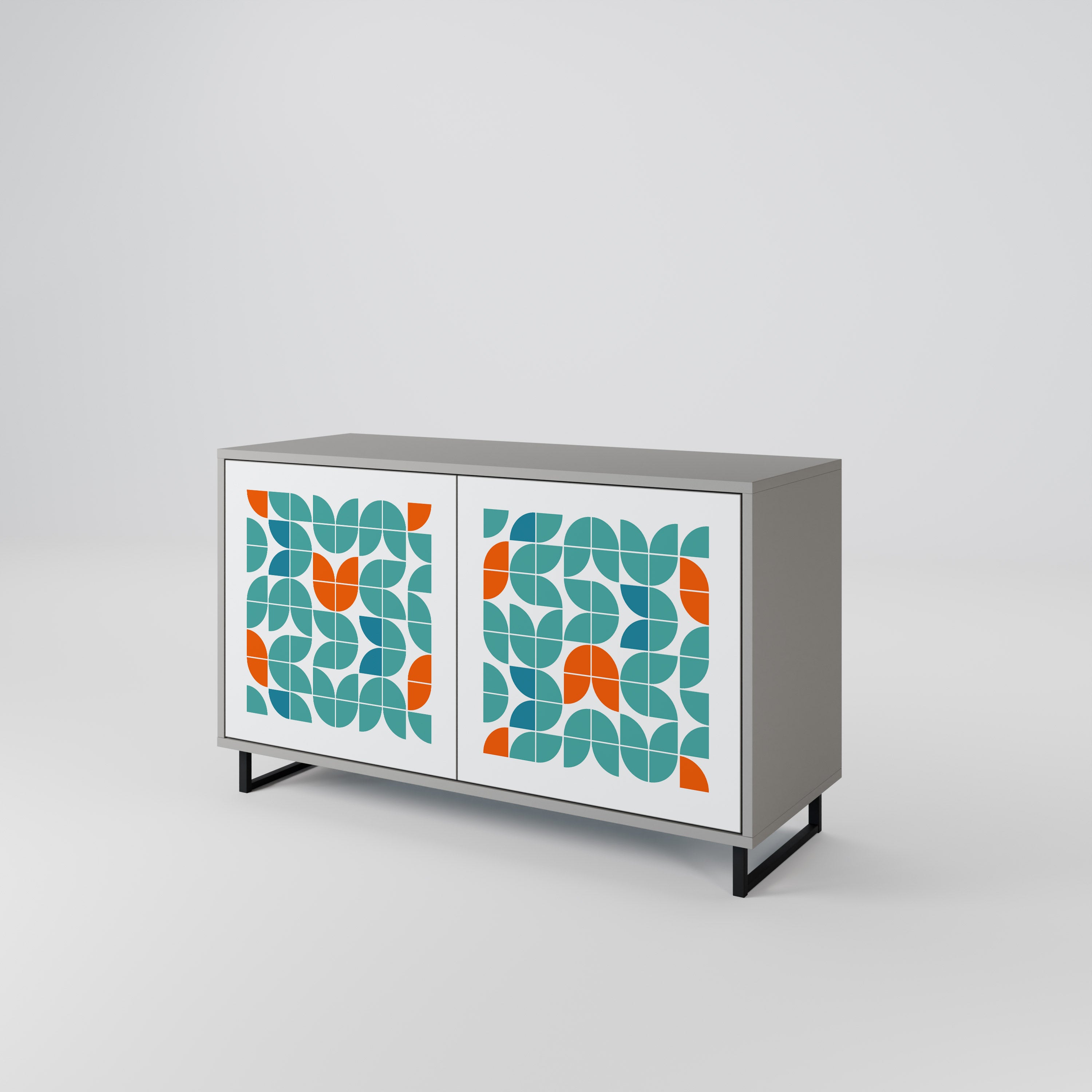 Aparador de 2 puertas BE THE CHANGE en acabado gris