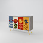 SCANDIC FLOWERET Aparador de 2 Puertas en Acabado Gris