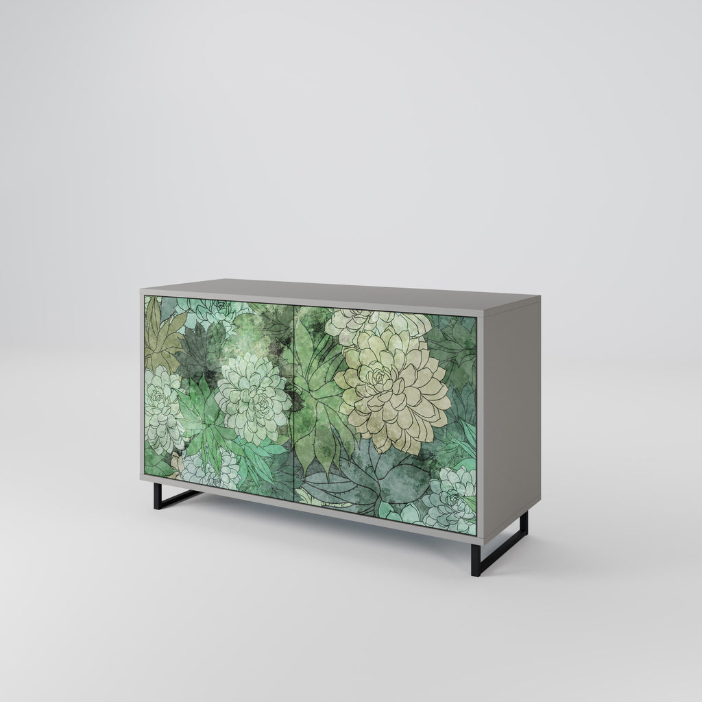 Aparador de 2 puertas SUCCULENT CLUSTER en acabado gris