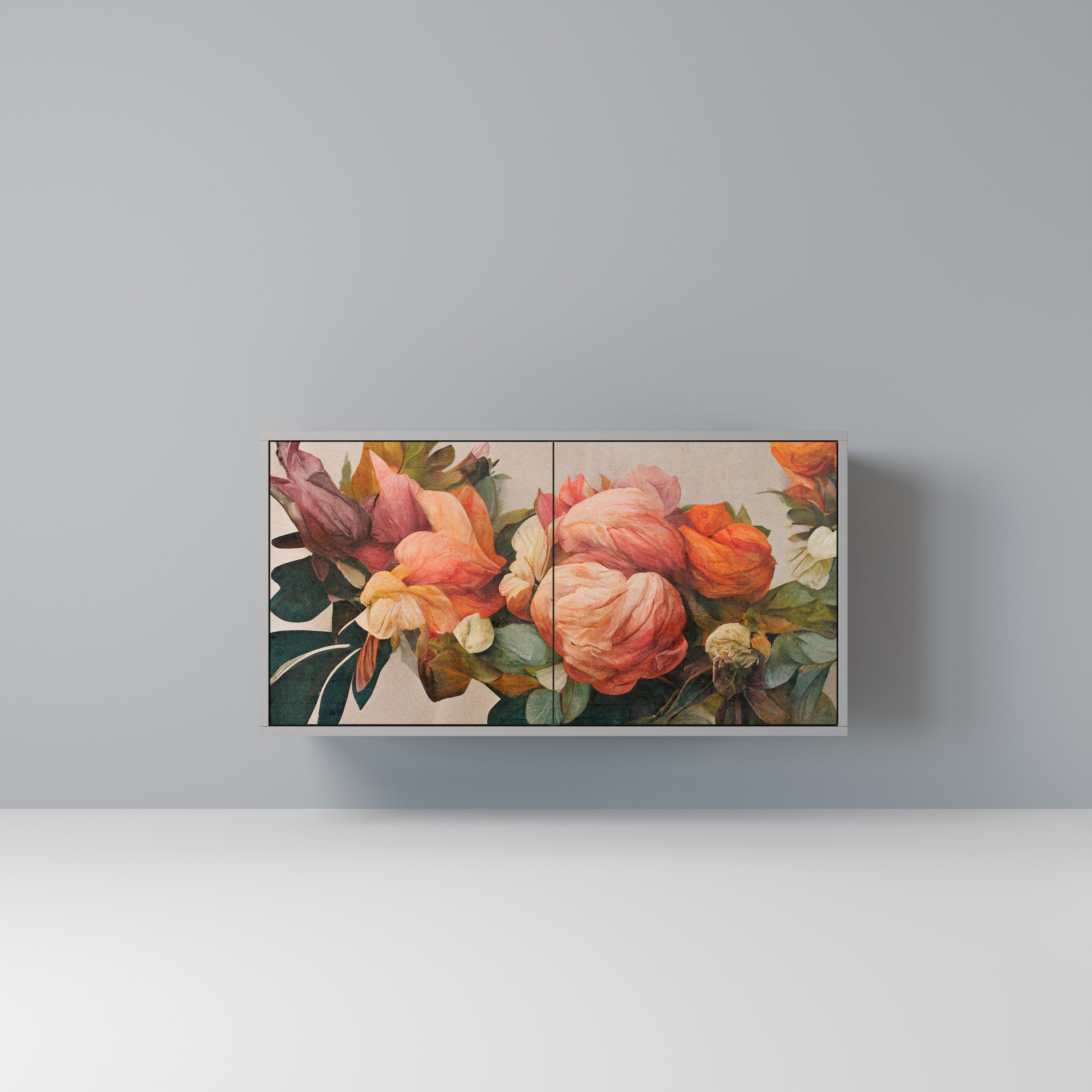 Aparador de 2 puertas STYLISH BEAUTY en acabado gris