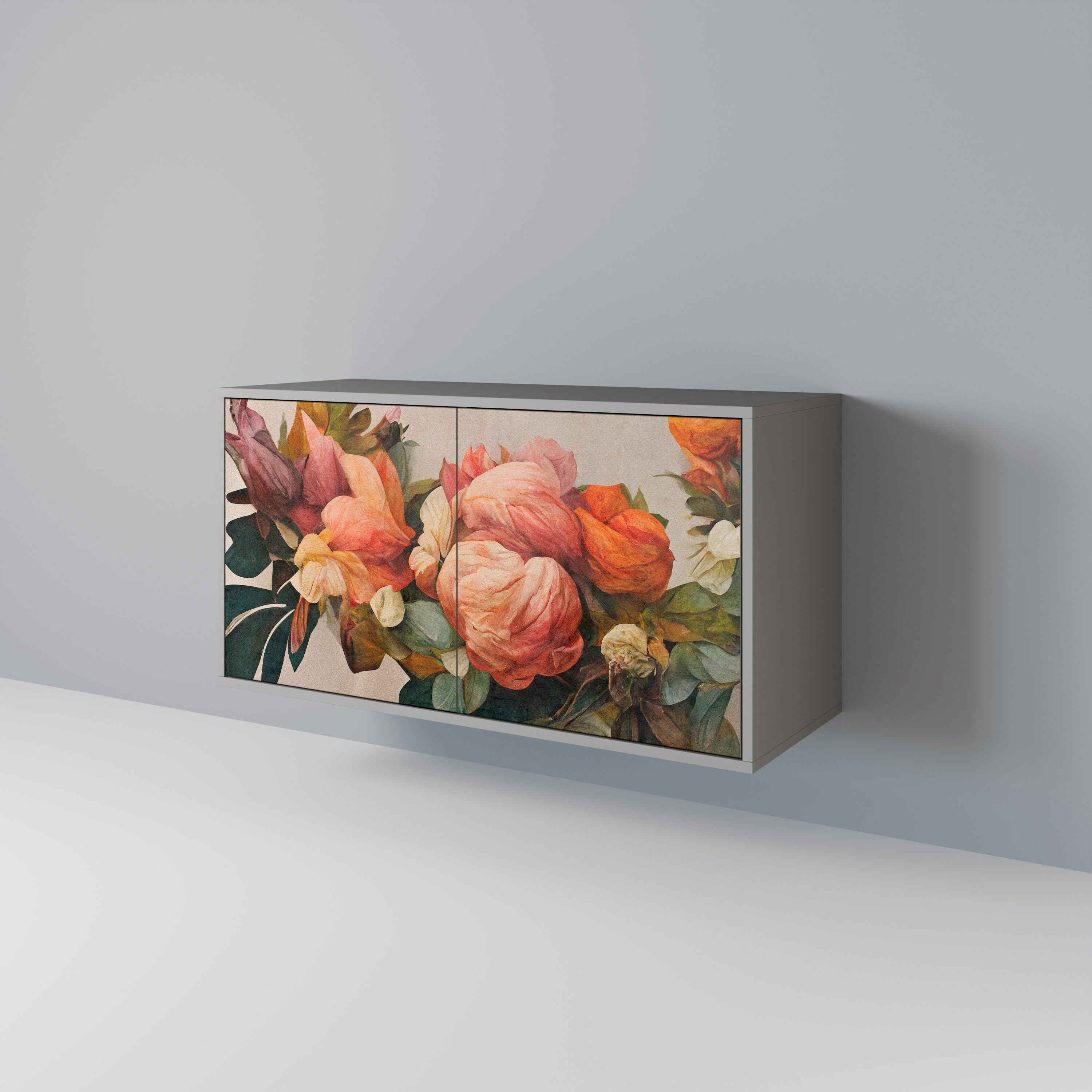 Aparador de 2 puertas STYLISH BEAUTY en acabado gris