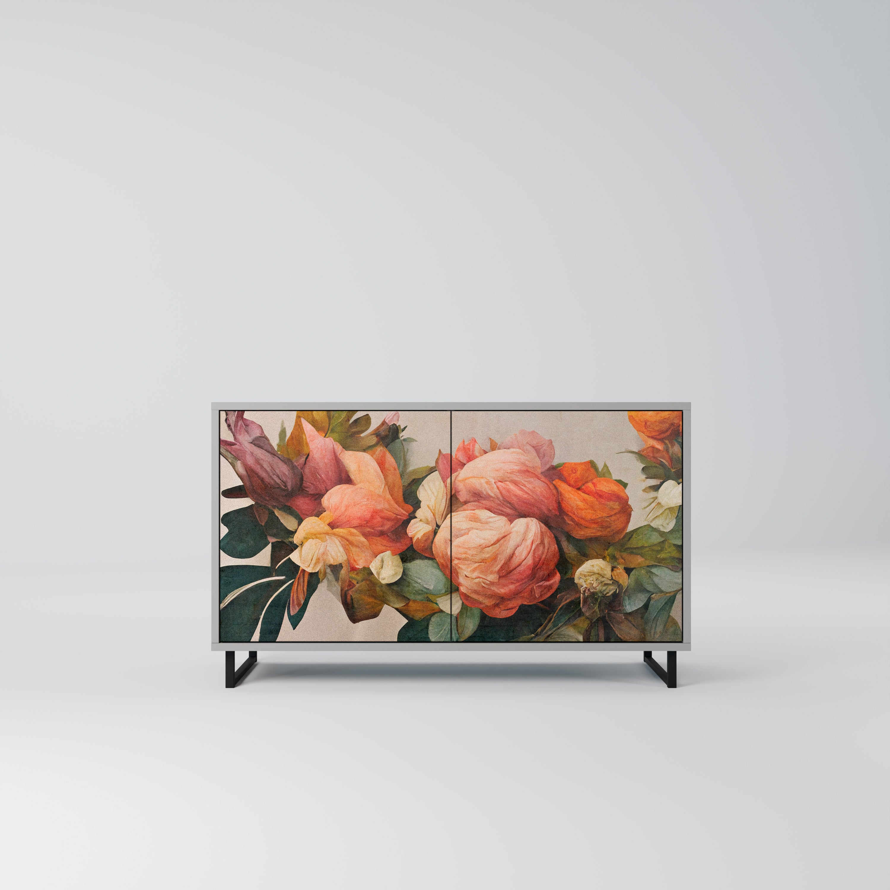 Aparador de 2 puertas STYLISH BEAUTY en acabado gris